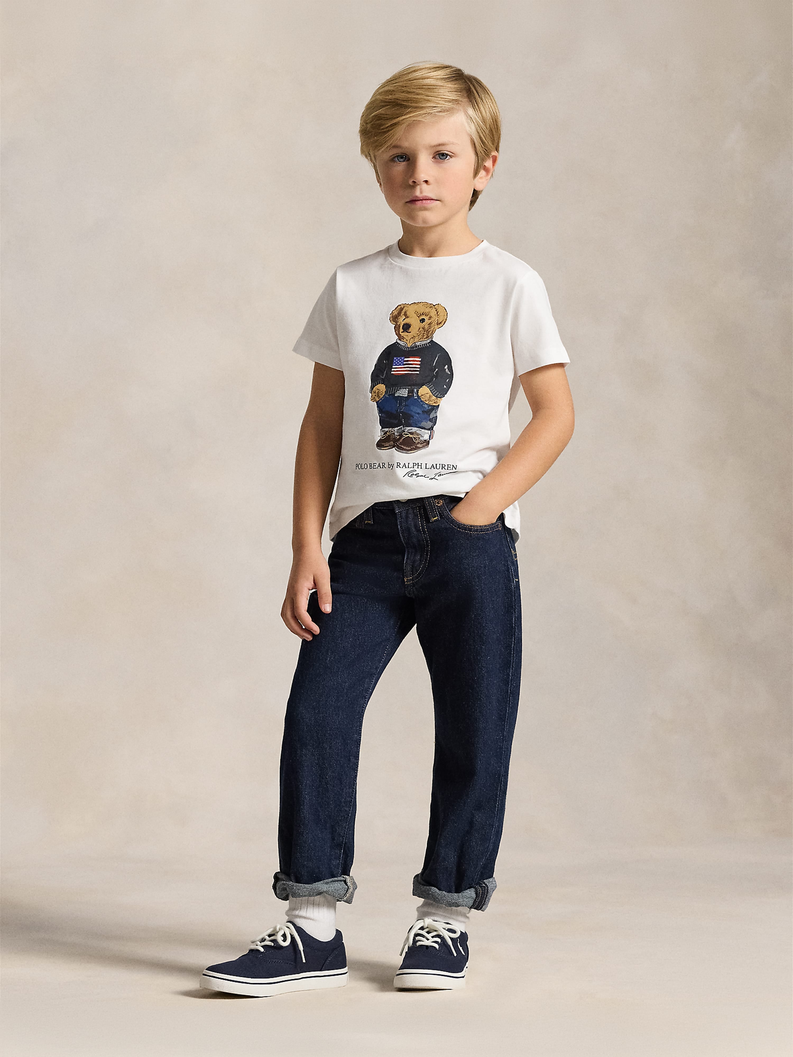 Ralph Lauren Boys Polo Bear T-Shirt in White