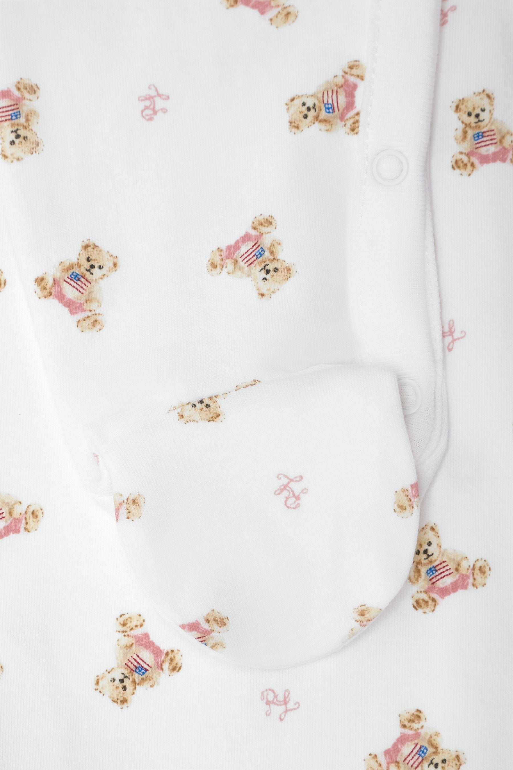 Ralph Lauren Baby Girls Bear Babygrow in White