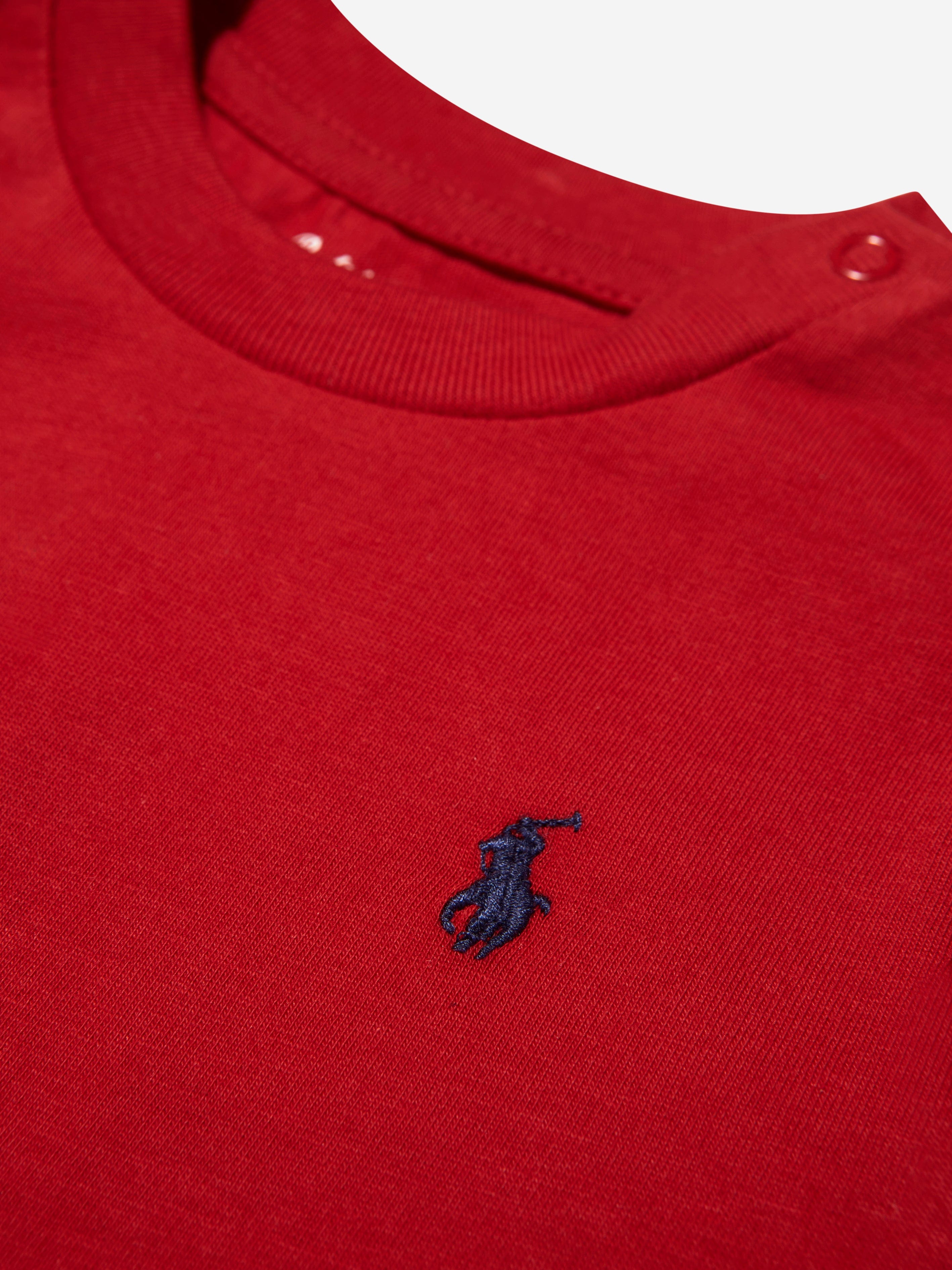 Ralph Lauren Baby Boys Jersey Logo T-Shirt in Red