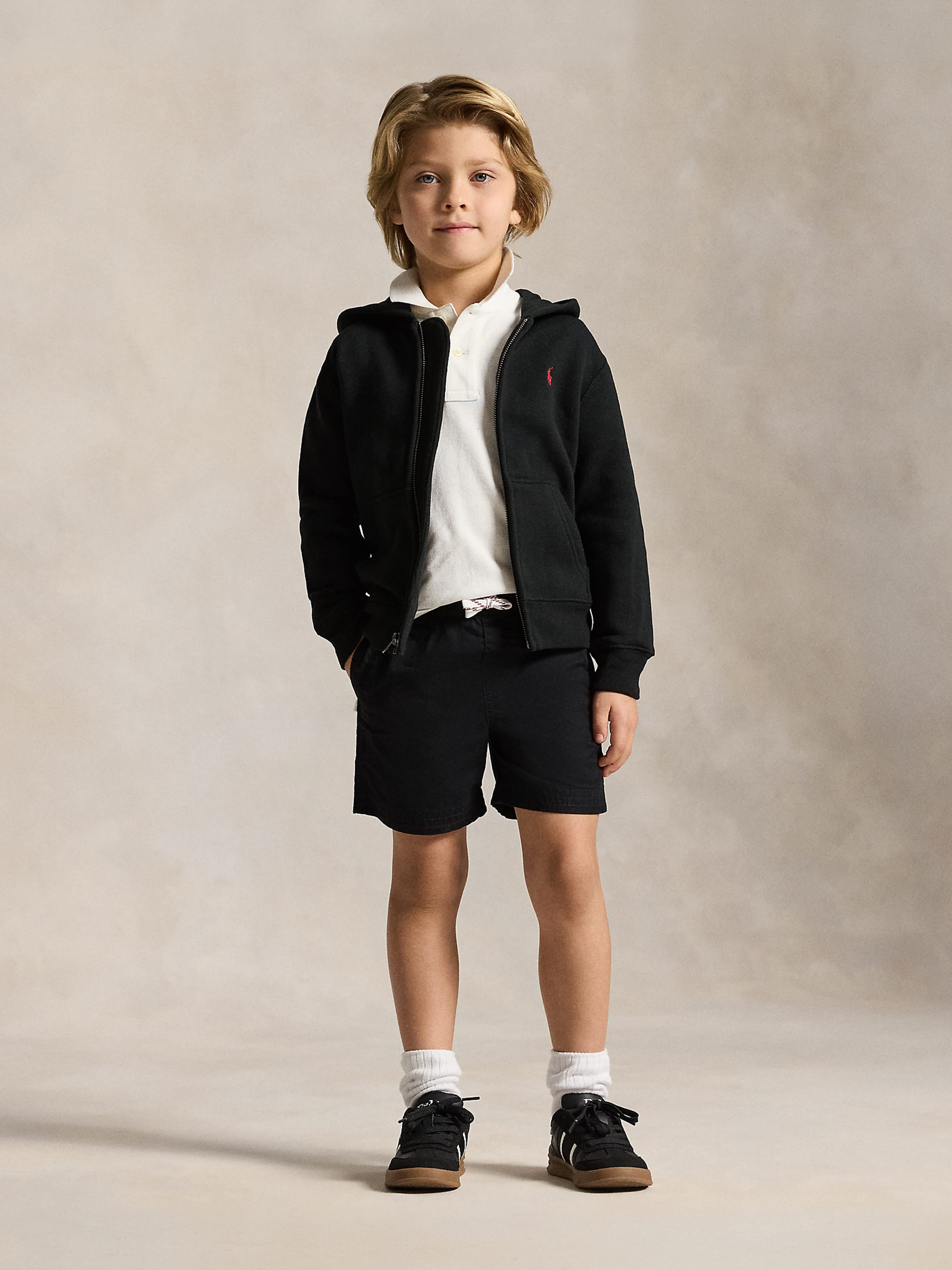 Ralph Lauren Boys Logo Zip Up Top in Black