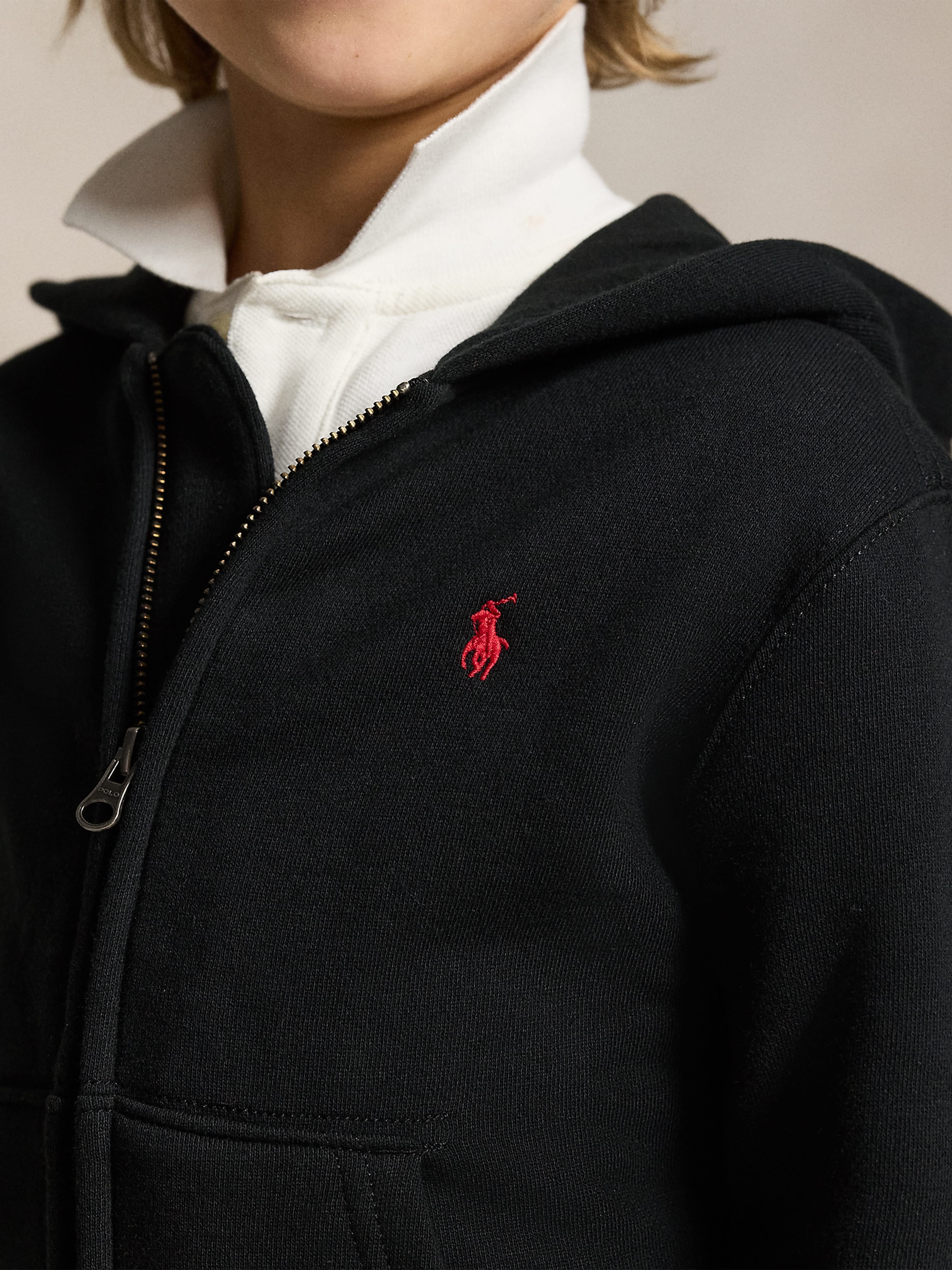 Ralph Lauren Boys Logo Zip Up Top in Black