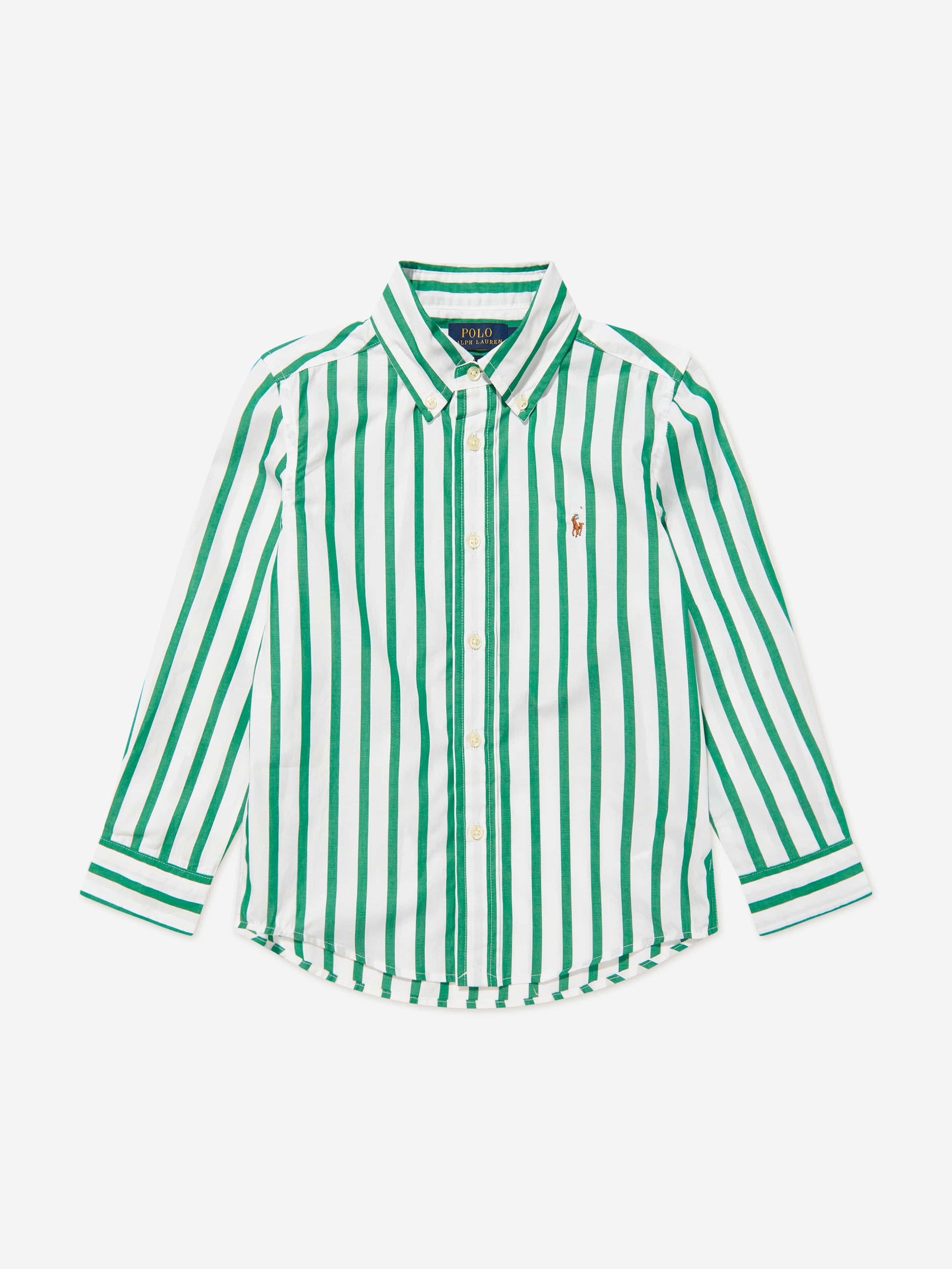 Ralph Lauren Boys Striped Shirt in Green