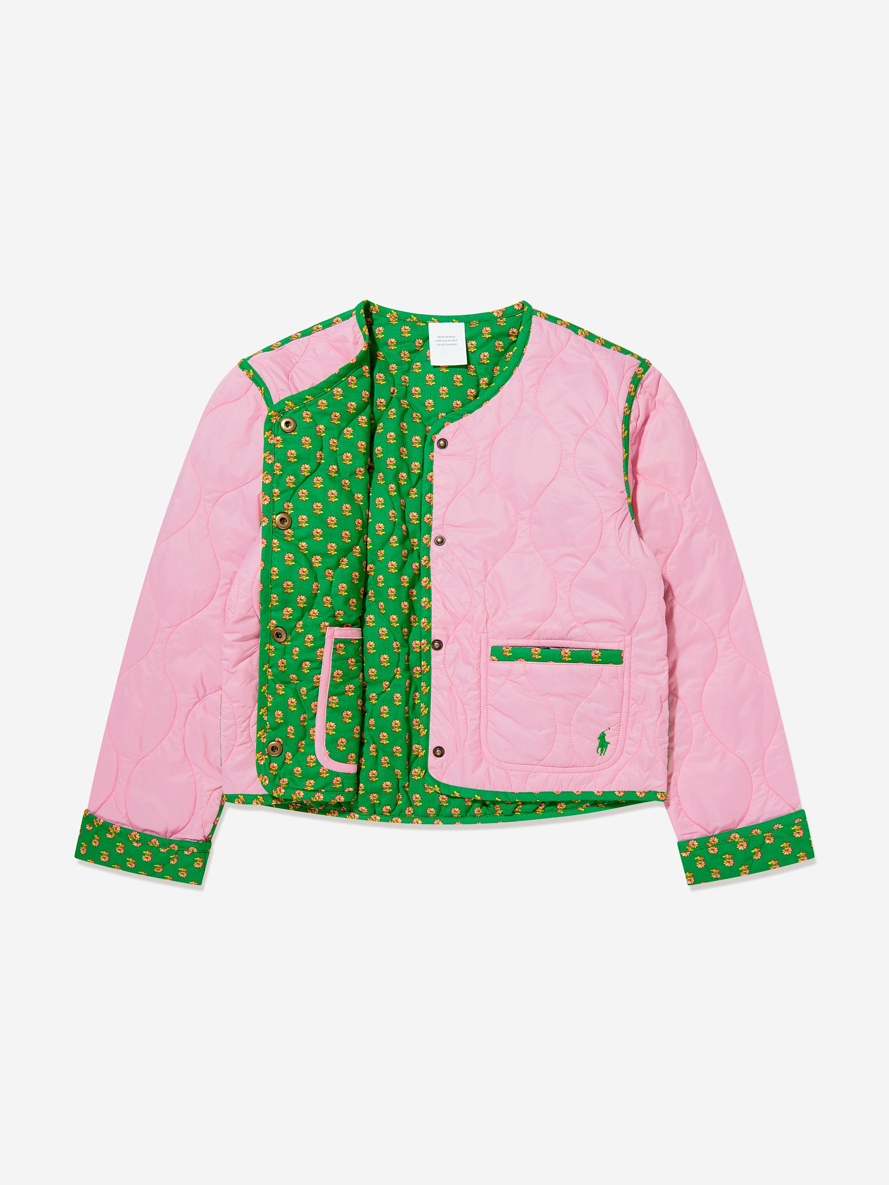 Ralph Lauren Girls Reversible Quilted Jacket in Pink