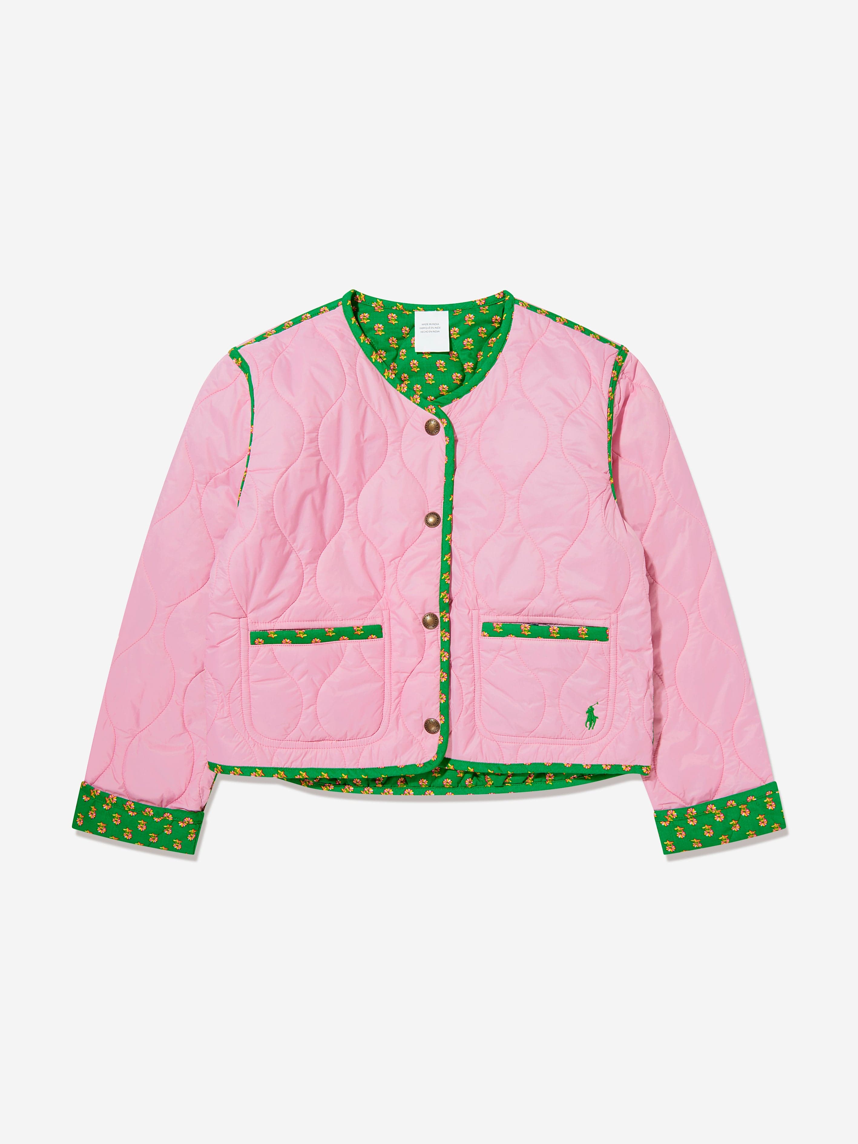 Ralph Lauren Girls Reversible Quilted Jacket in Pink