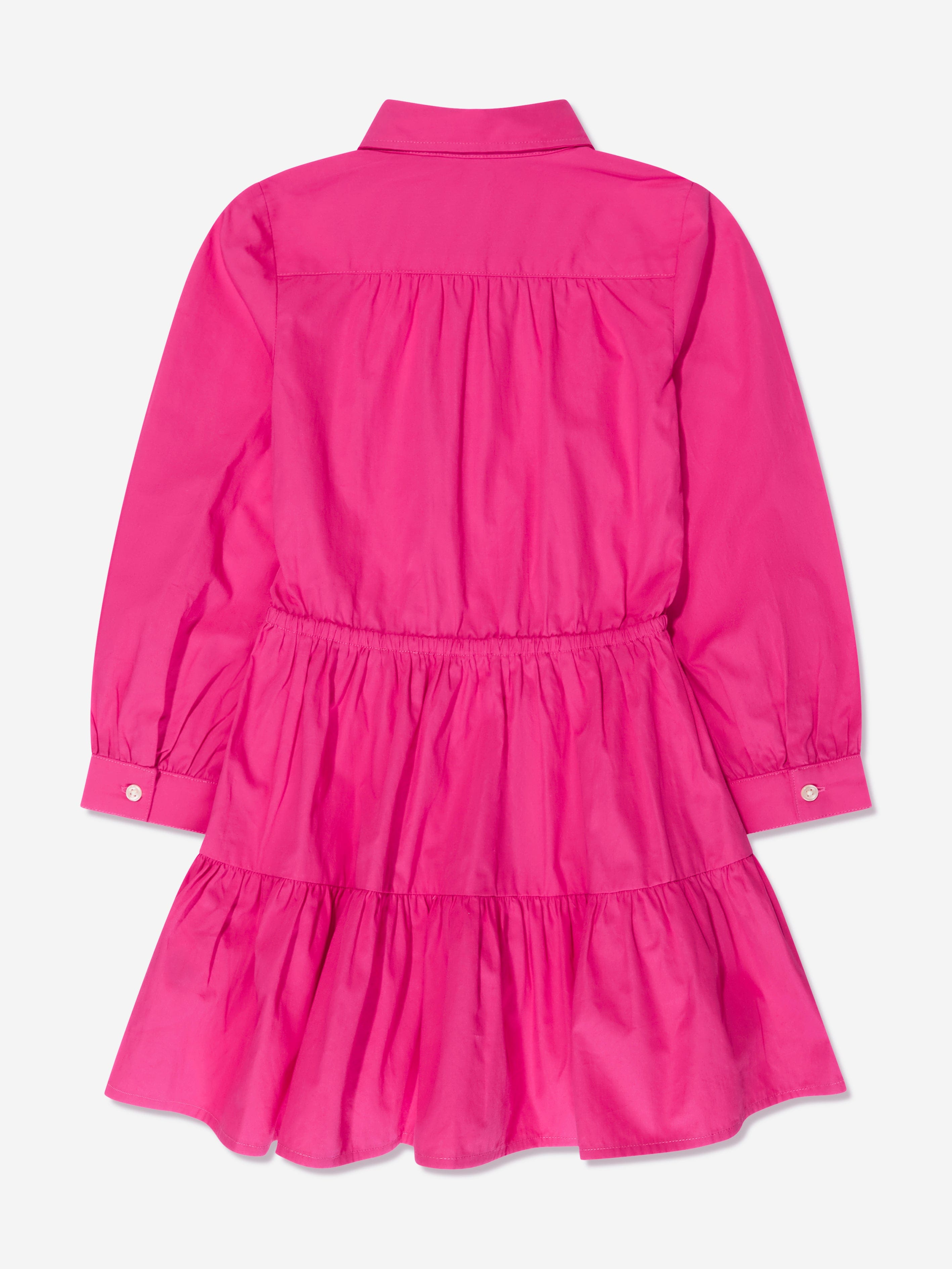 Ralph Lauren Girls Tiered Shirt Dress in Pink