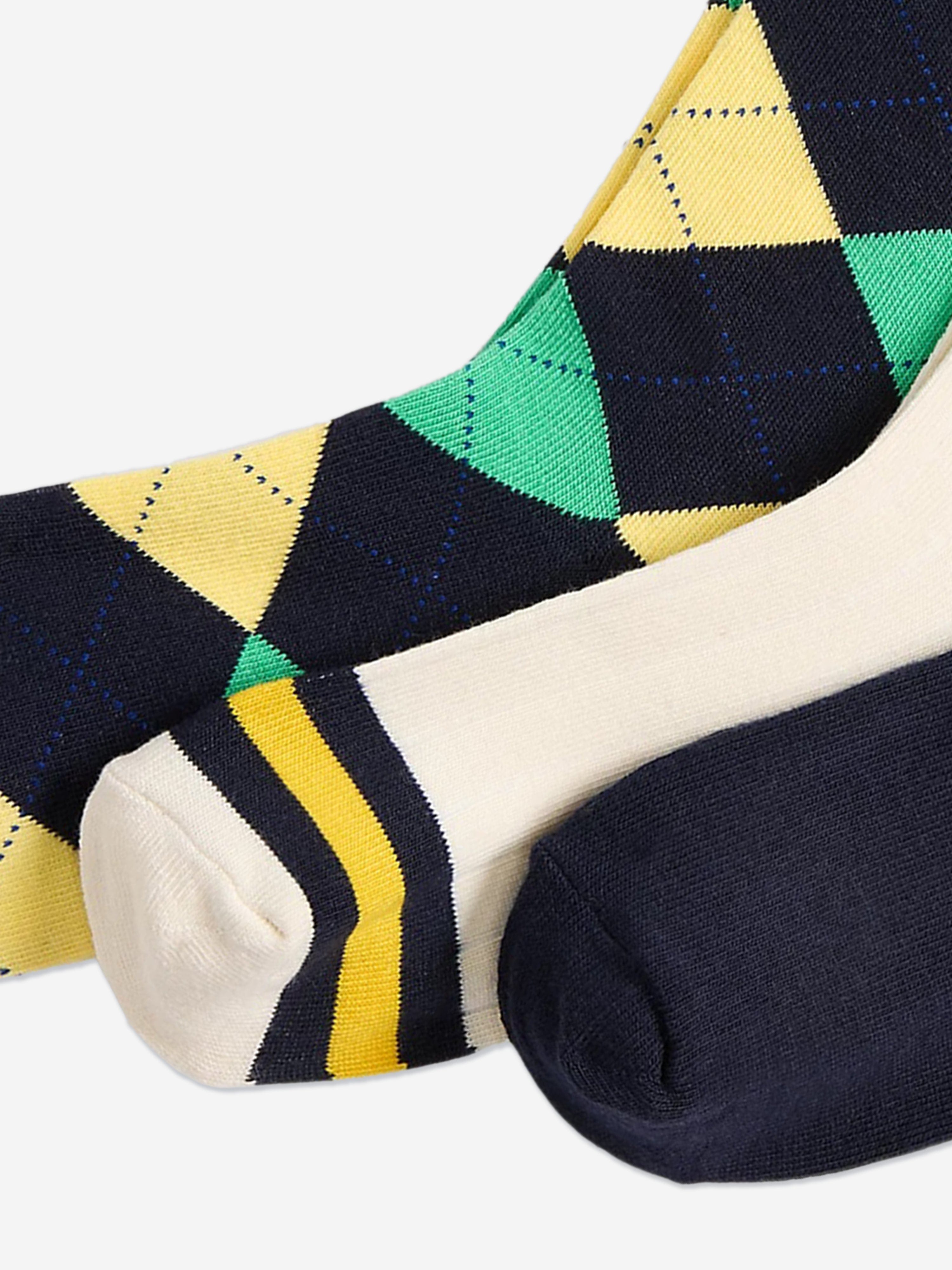 Ralph Lauren Boys 3 Pack Bear Socks Set in Multicolour