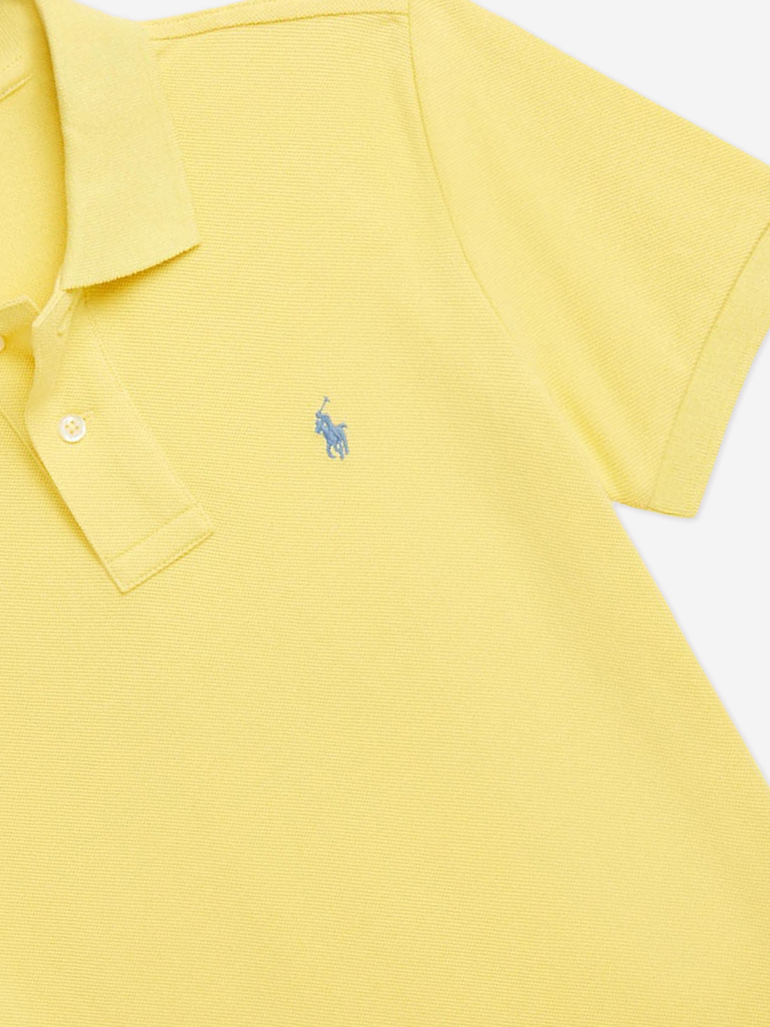 Ralph Lauren Boys Slim Fit Polo Shirt in Yellow