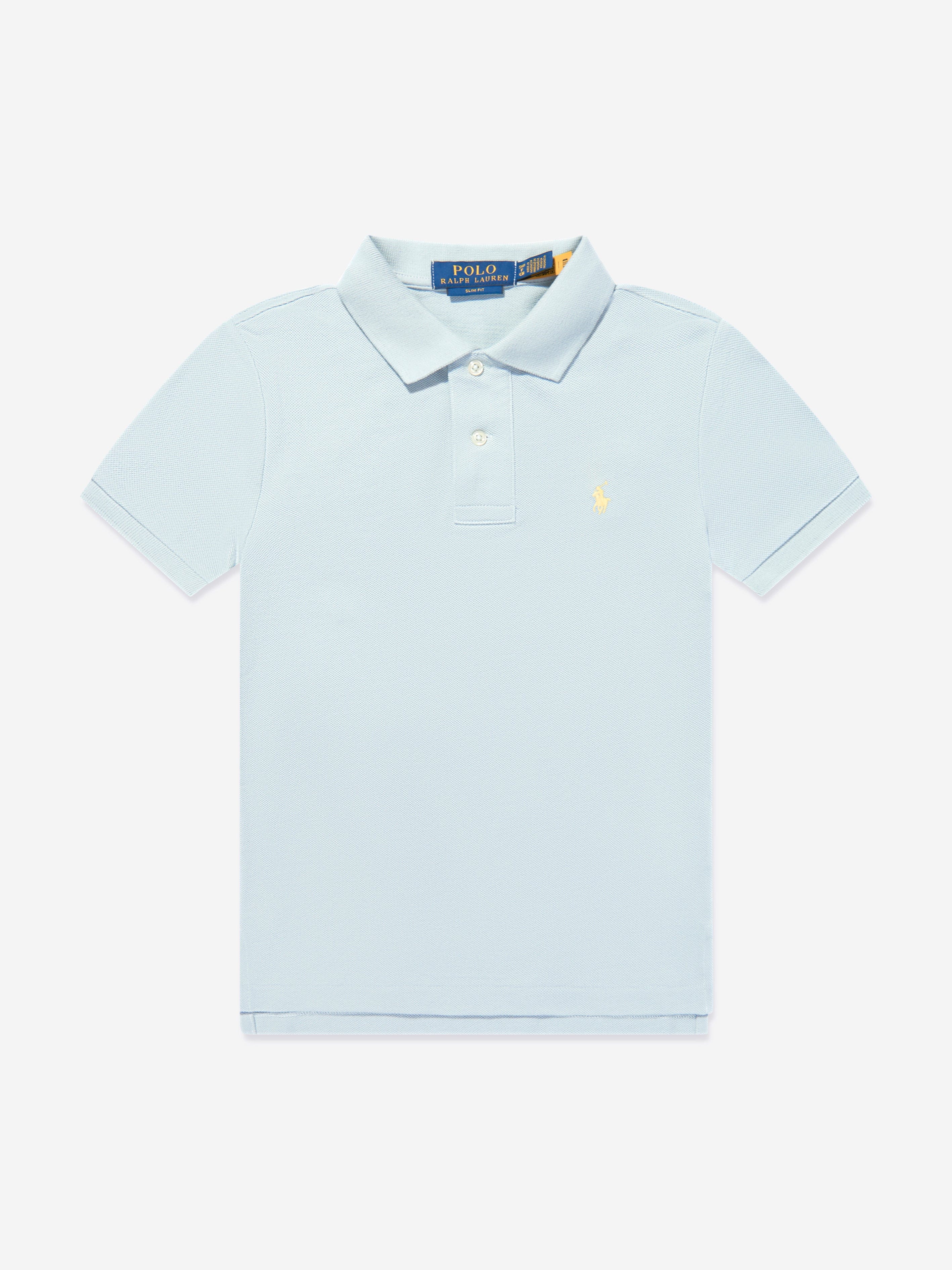 Ralph Lauren Boys Slim Fit Polo Shirt in Blue