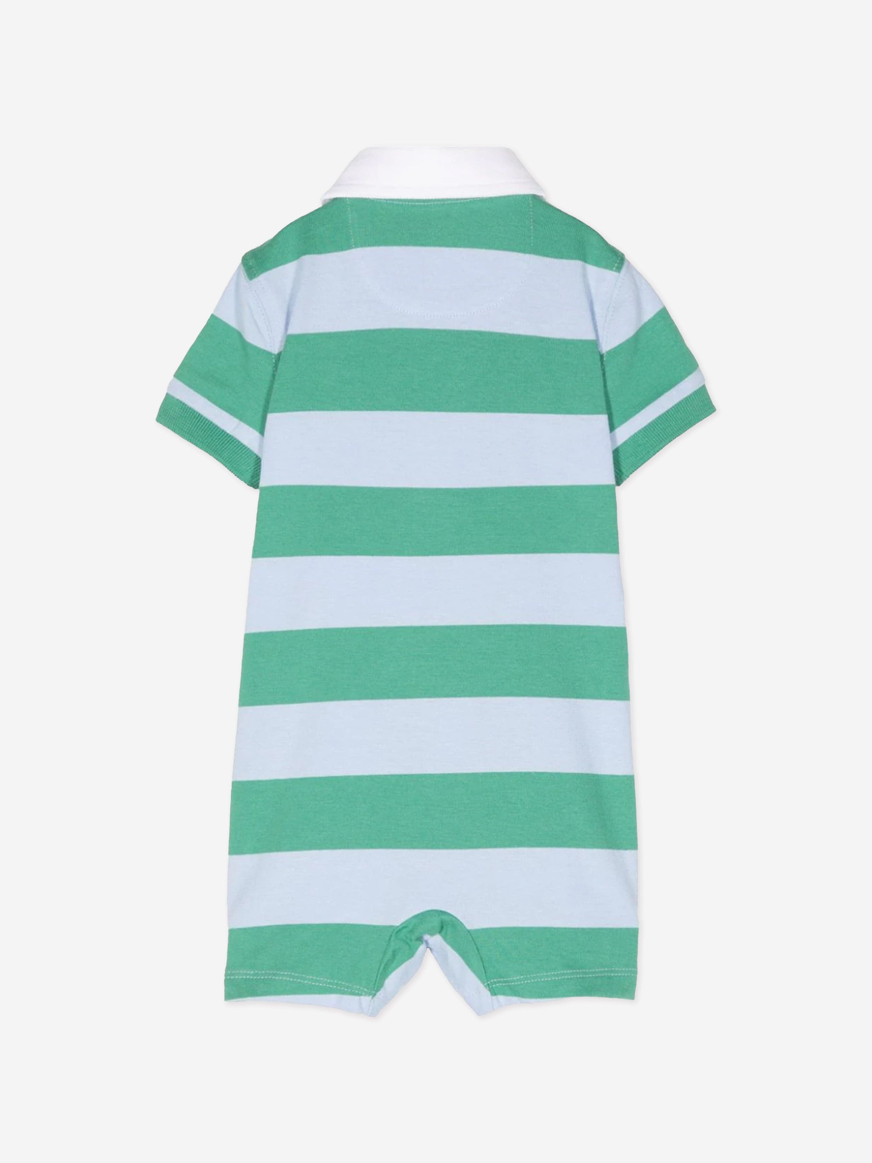 Ralph Lauren Baby Boys Striped Rugby Romper in Multicolour