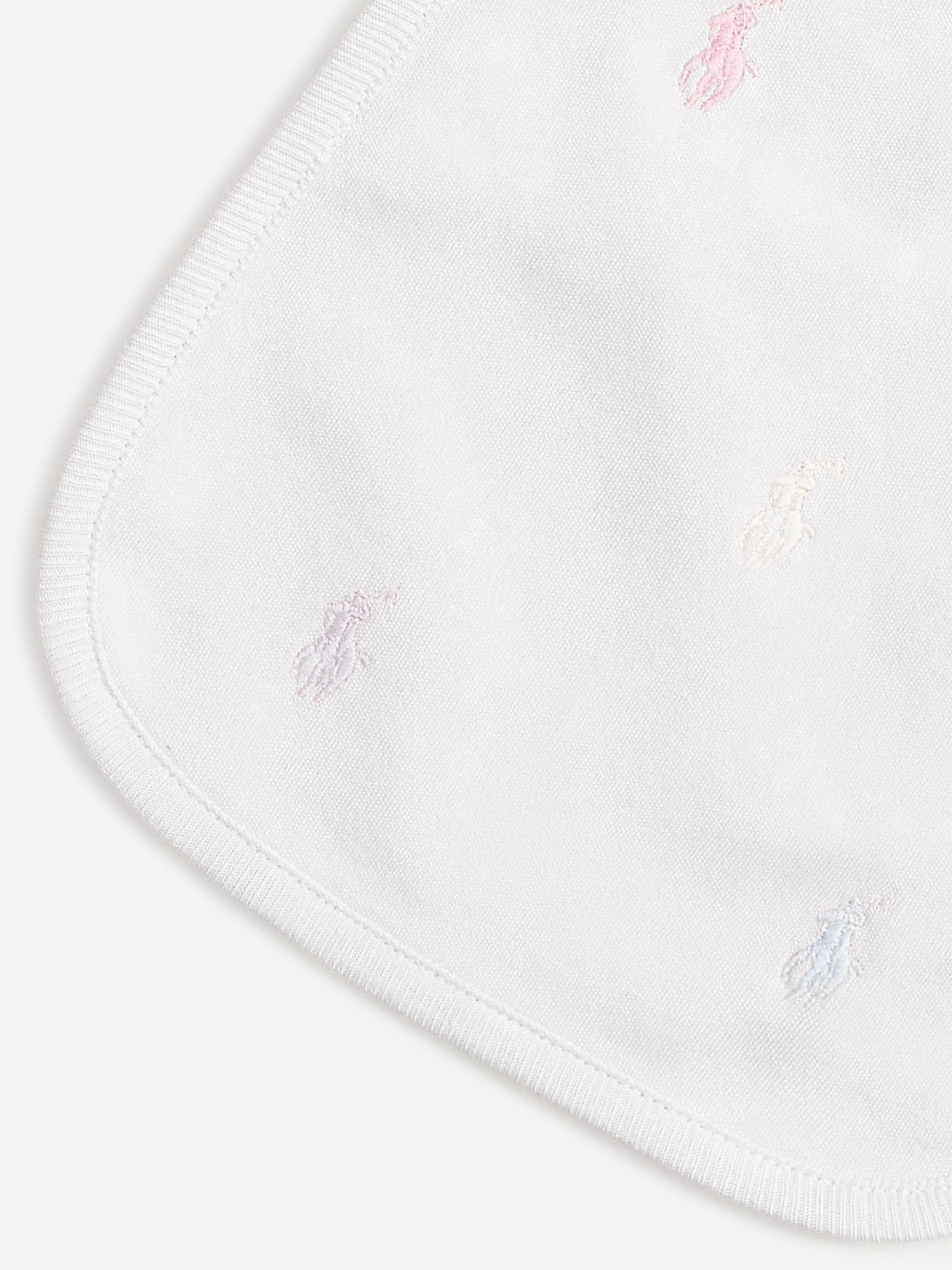 Ralph Lauren Baby Girls Logo Bib in White