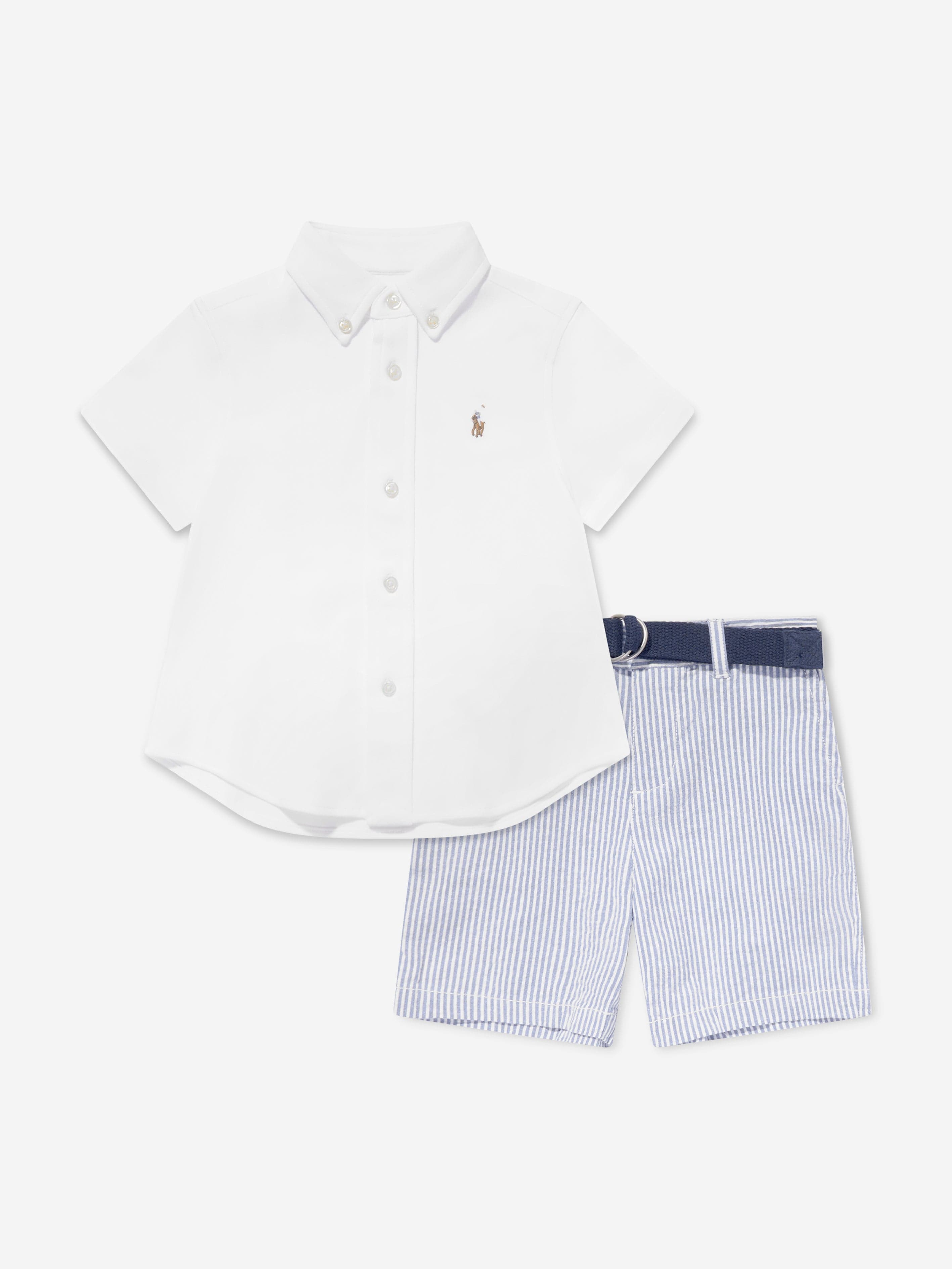 Ralph Lauren Baby Boys Shirt And Short Set in White