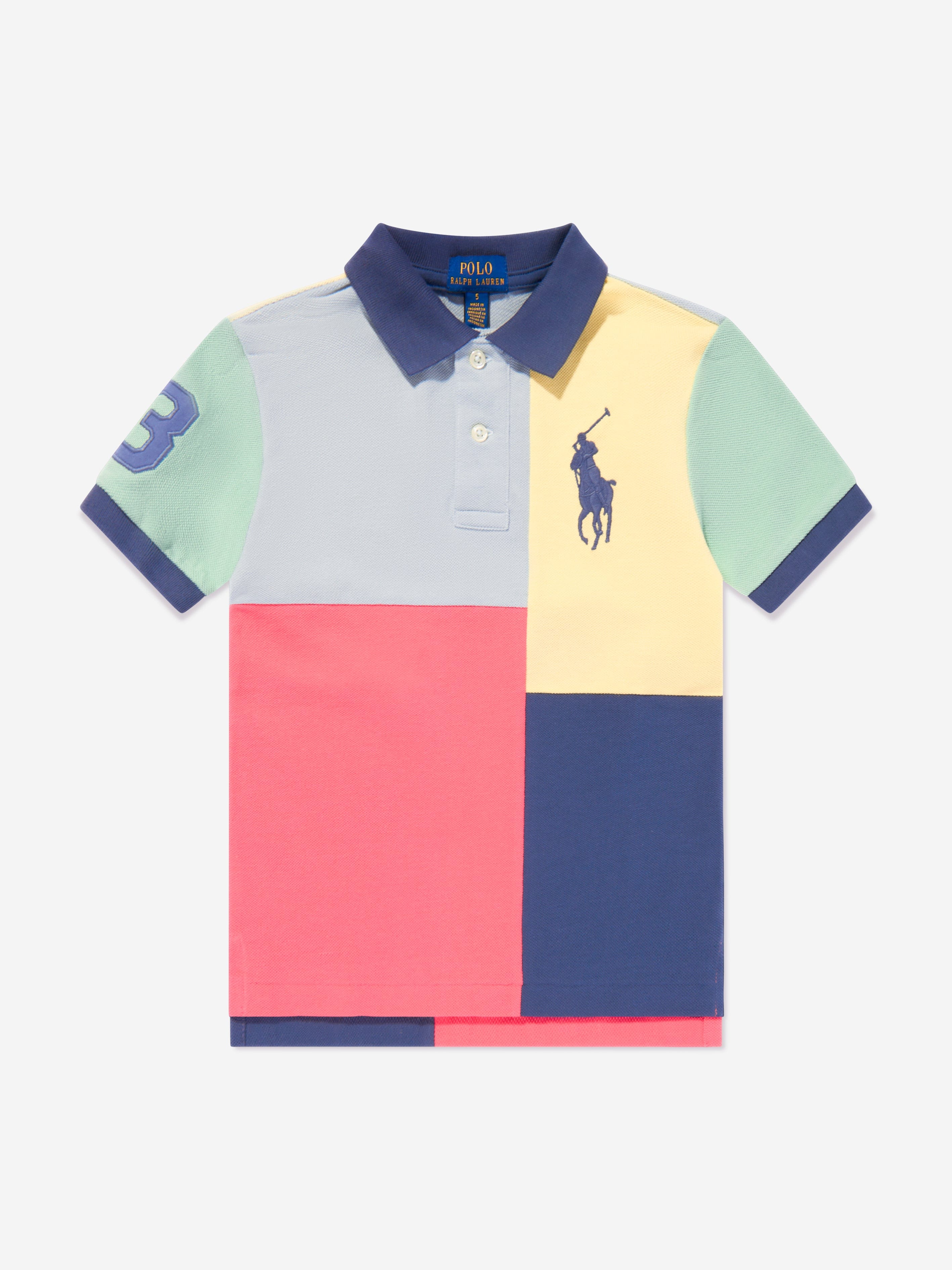 Ralph Lauren Boys Colourblock Polo Shirt in Multicolour