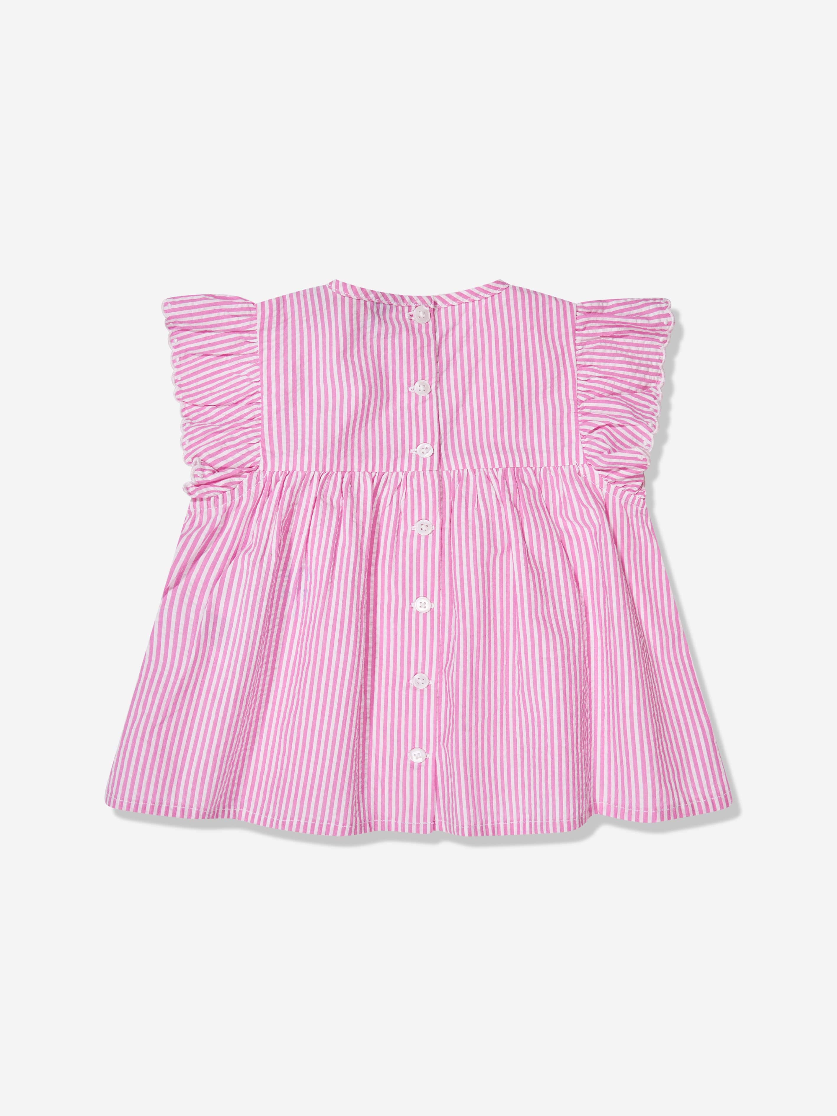 Ralph Lauren Girls Striped Blouse in Pink