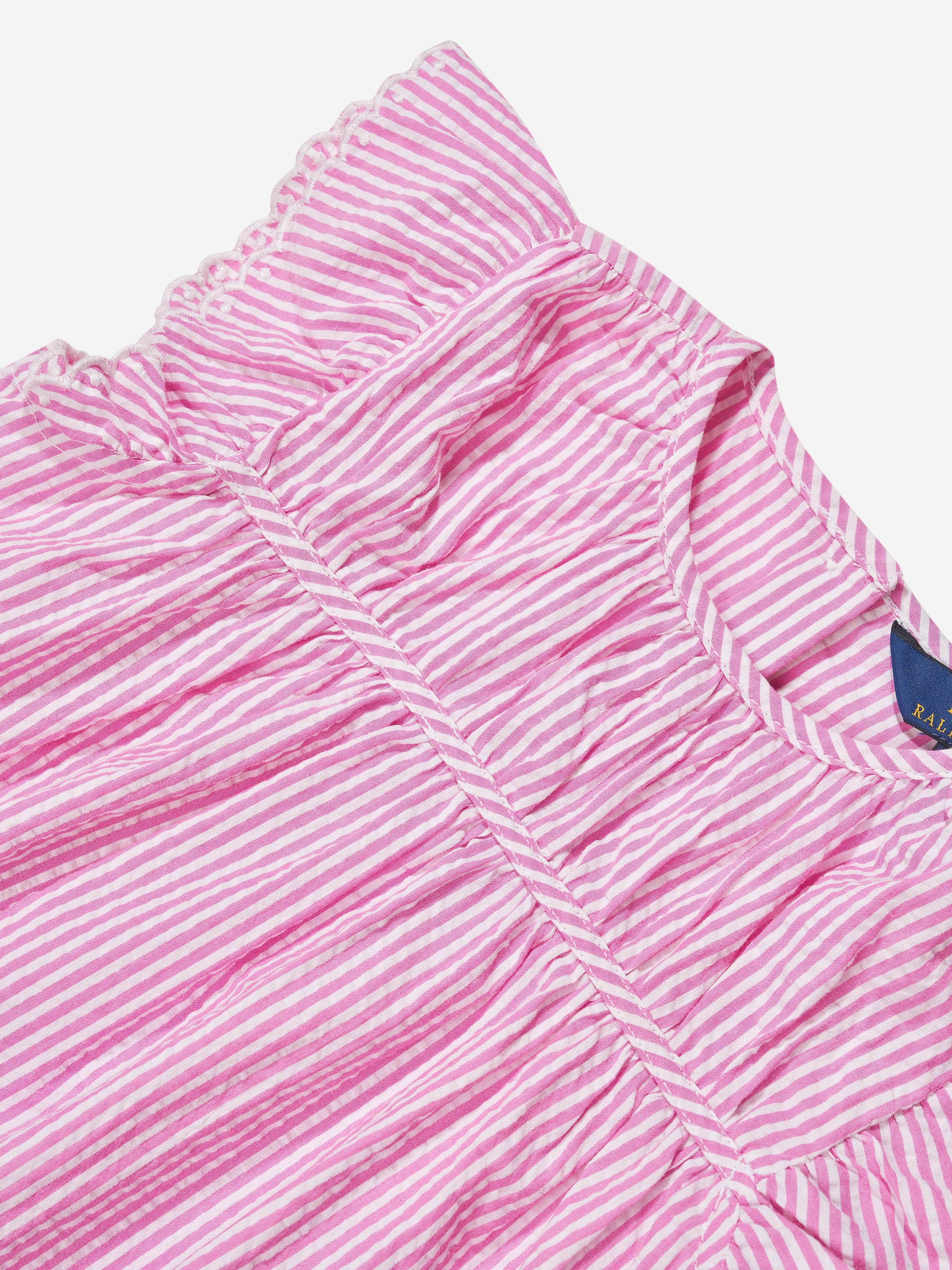 Ralph Lauren Girls Striped Blouse in Pink