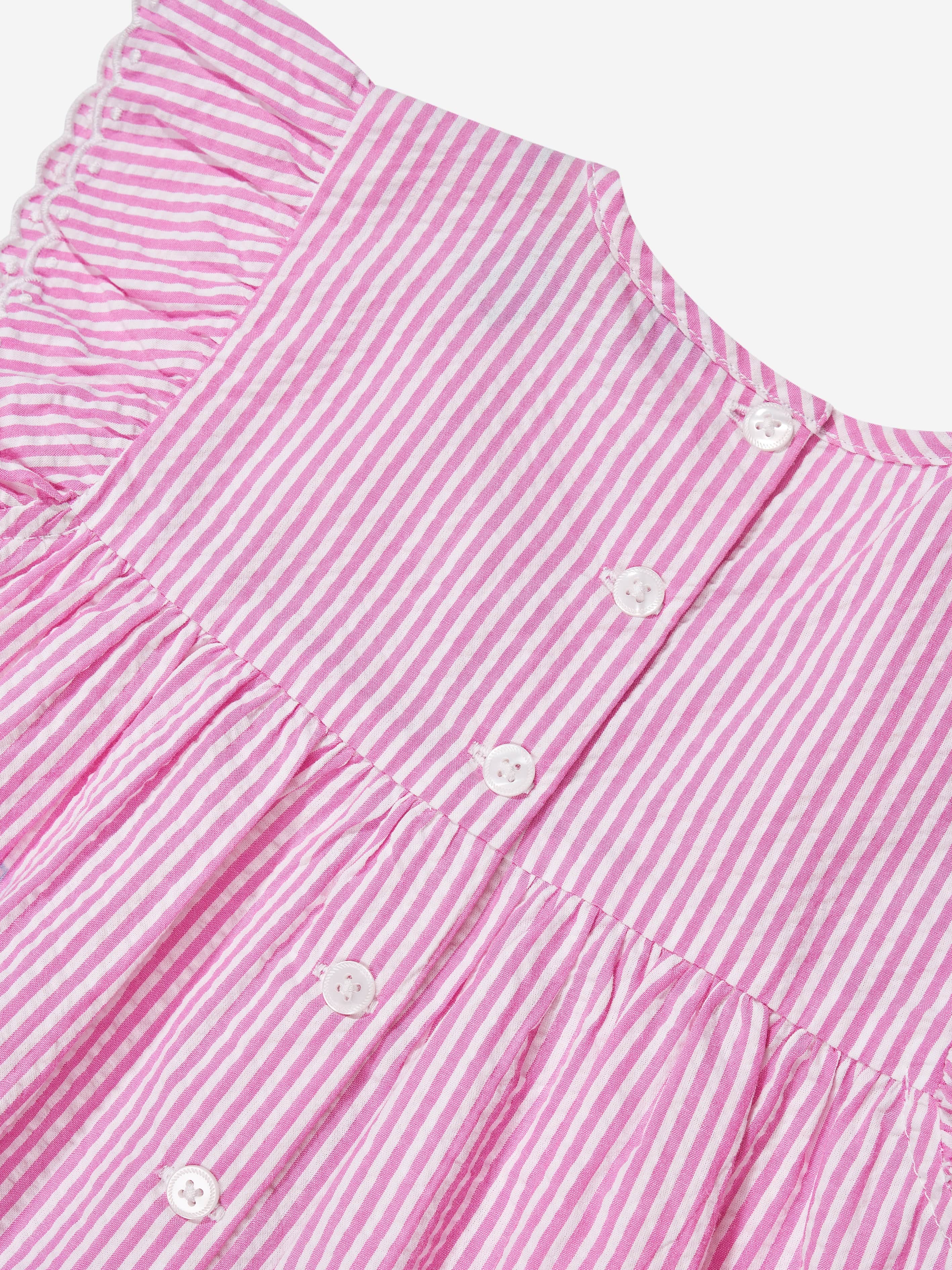 Ralph Lauren Girls Striped Blouse in Pink