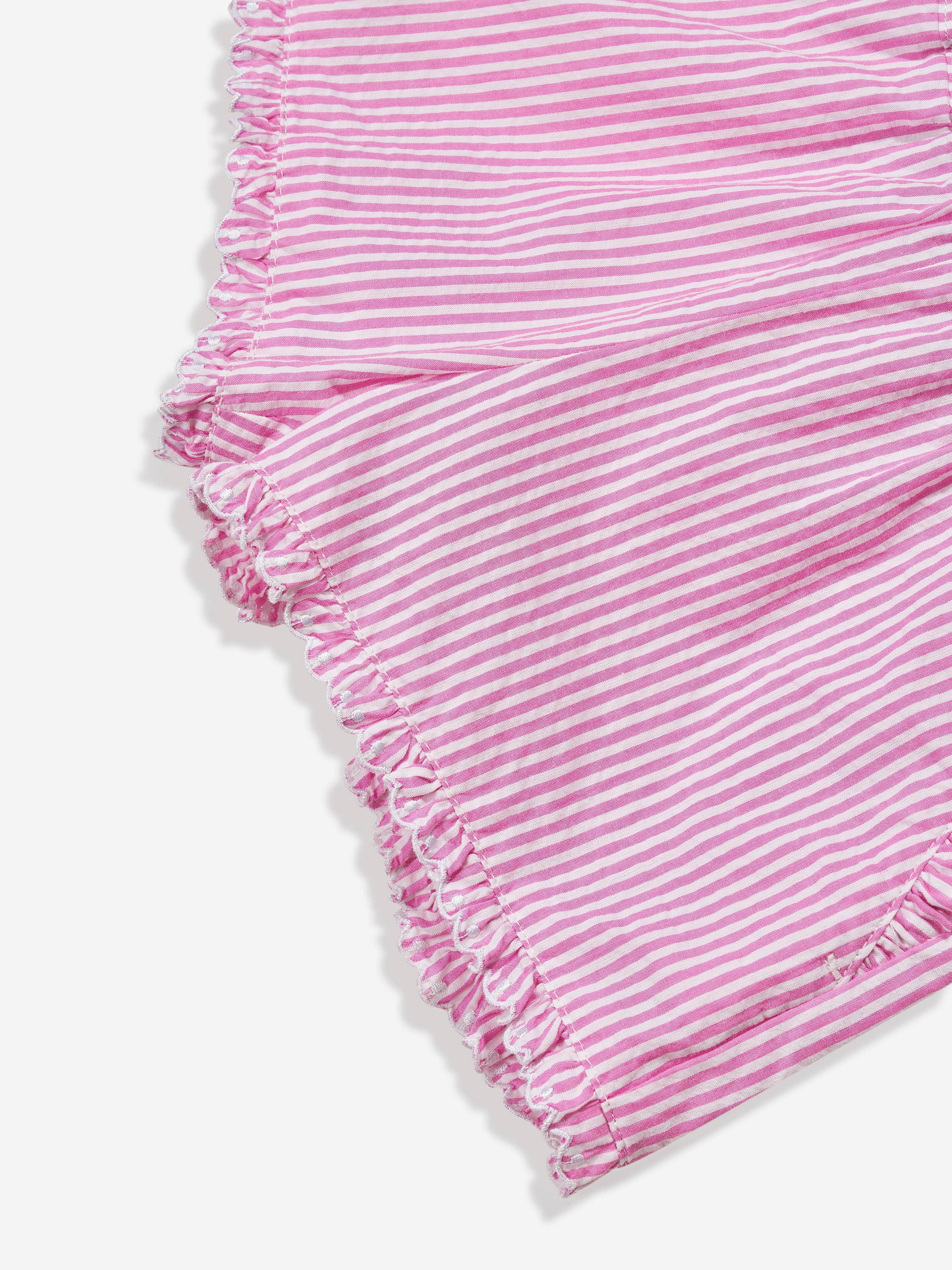 Ralph Lauren Girls Striped Ruffle Shorts in Pink