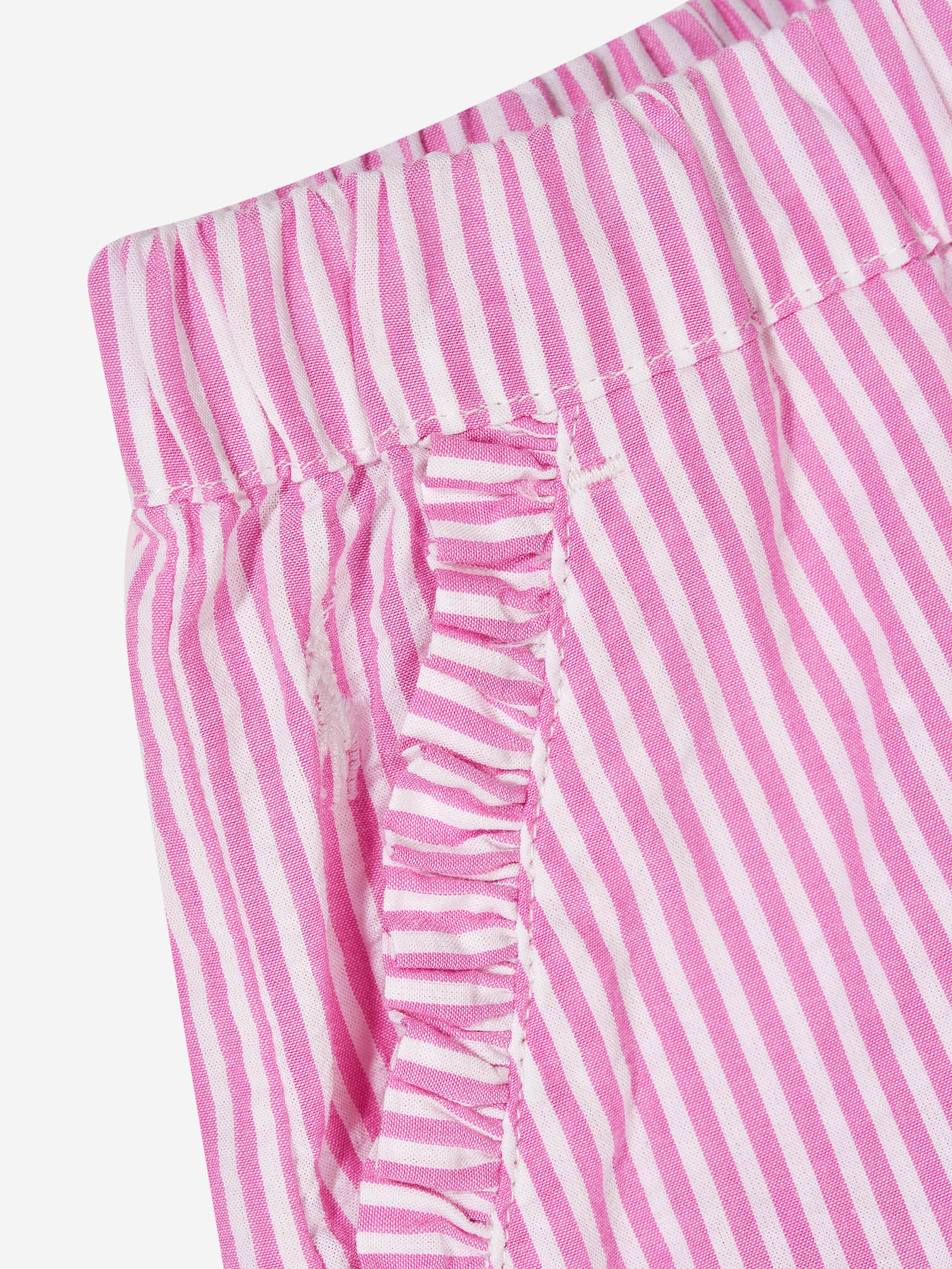 Ralph Lauren Girls Striped Ruffle Shorts in Pink