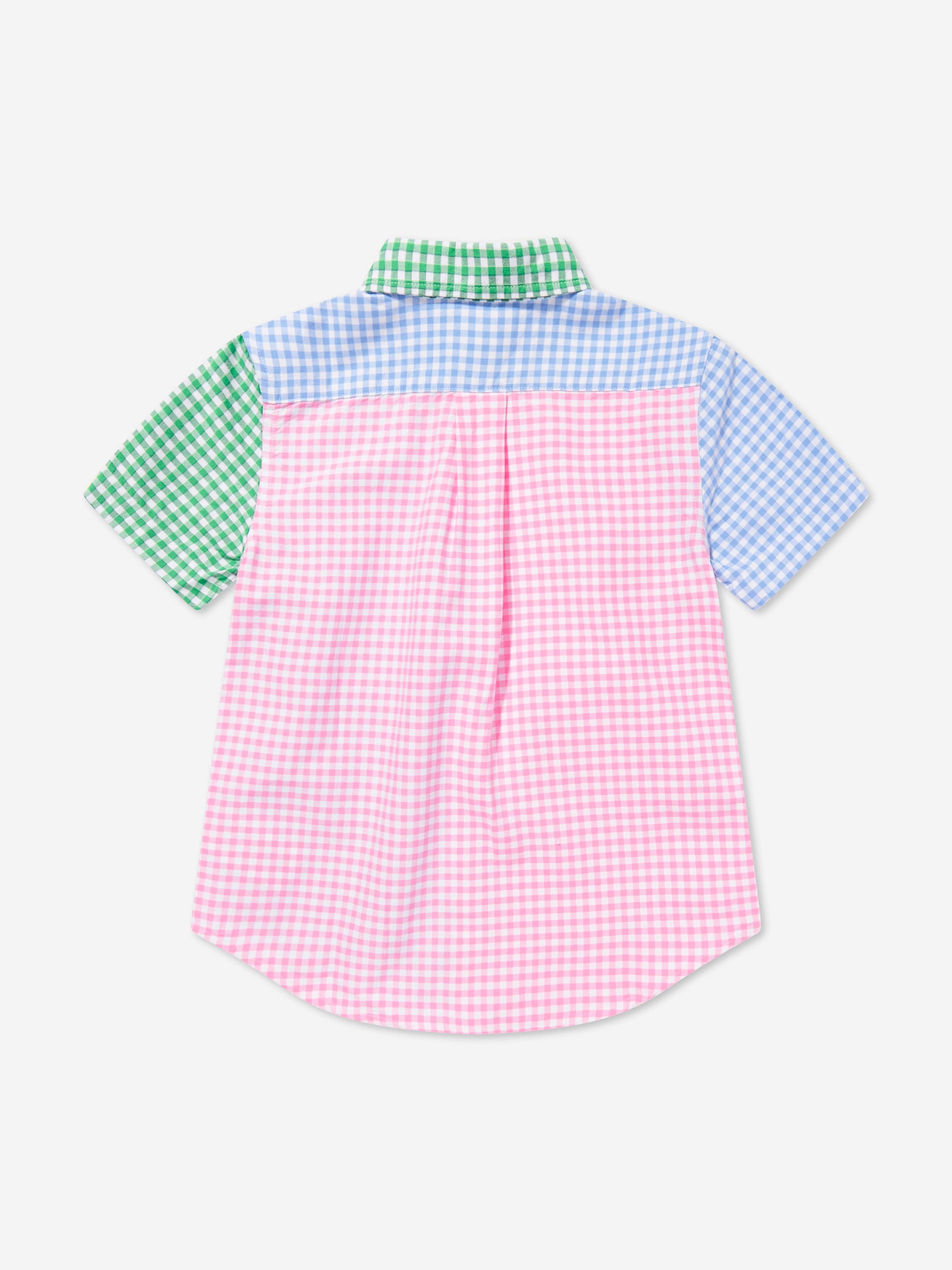 Ralph Lauren Boys Gingham Short Sleeve Shirt in Multicolour