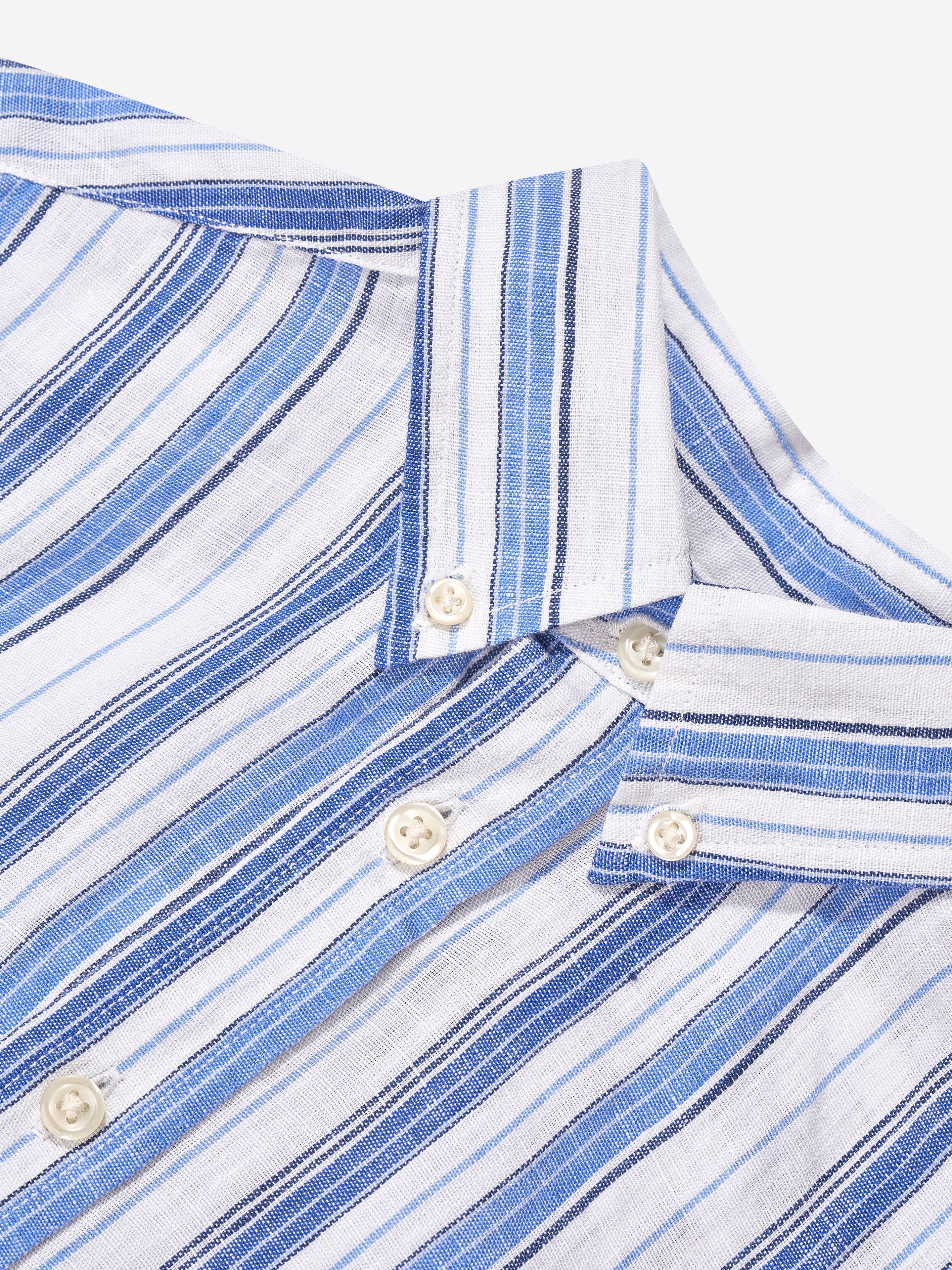 Ralph Lauren Boys Striped Short Sleeve Shirt in Blue