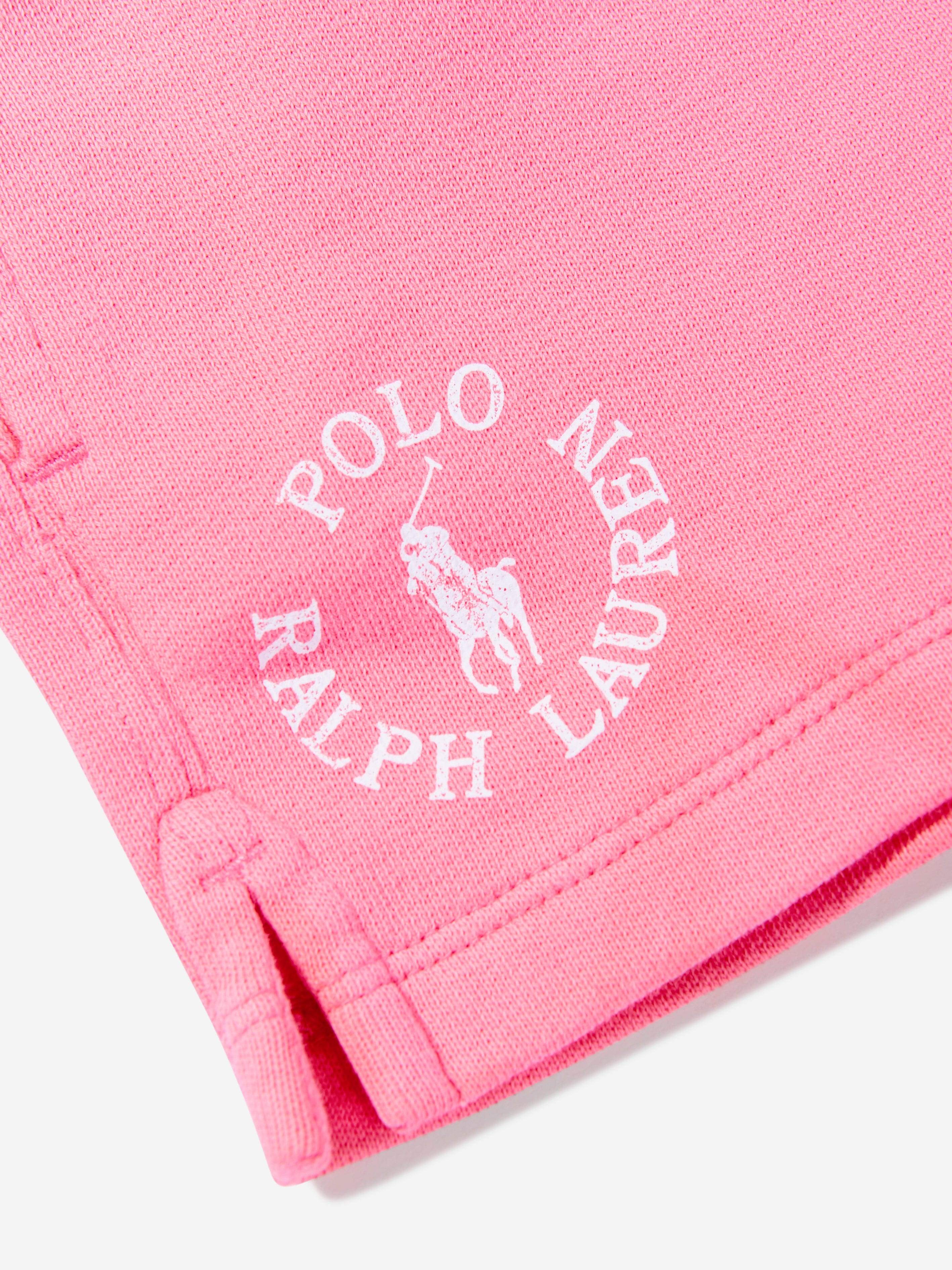 Ralph Lauren Girls Logo Shorts in Pink