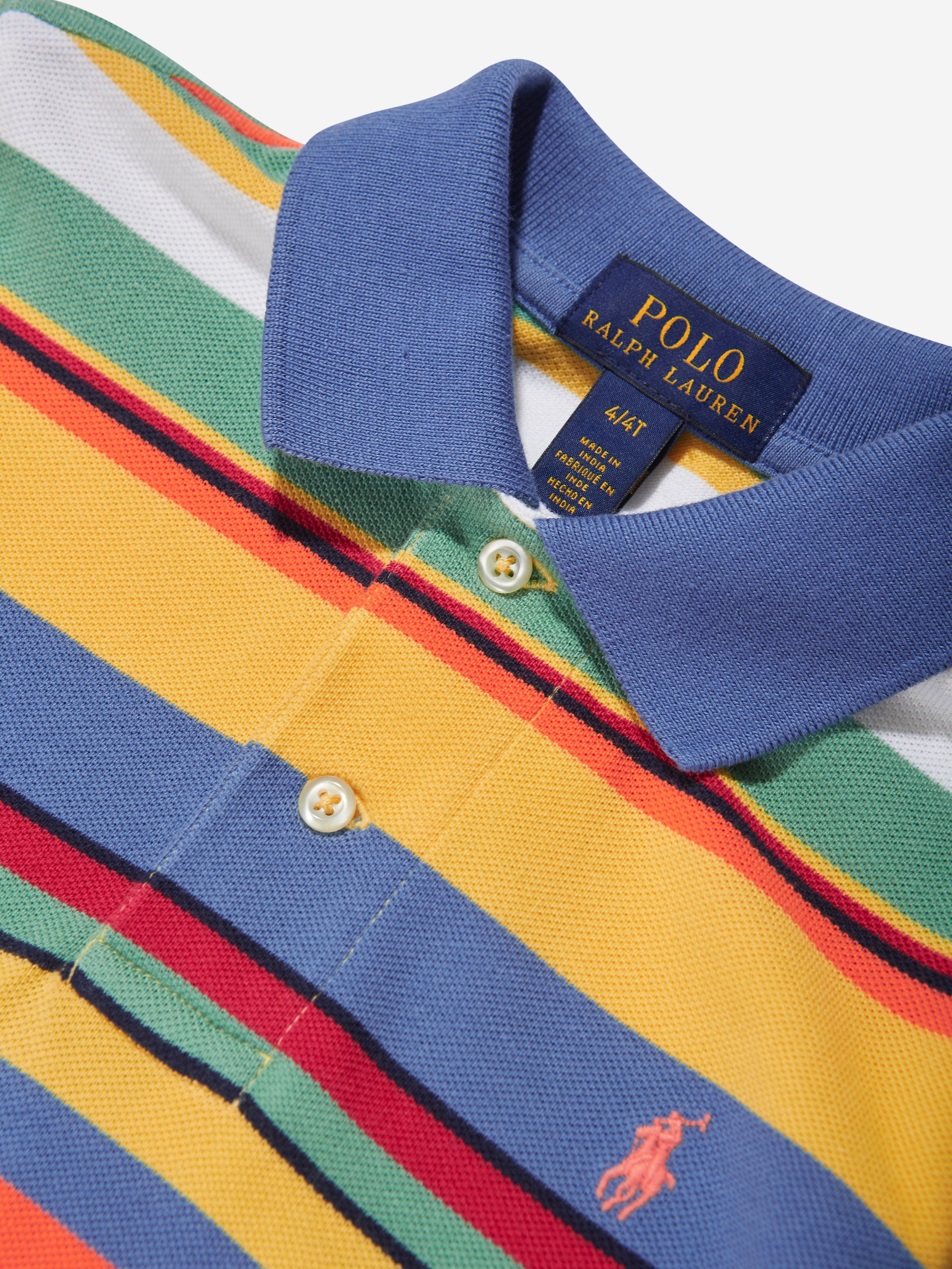 Ralph Lauren Boys Striped Polo Shirt in Multicolour