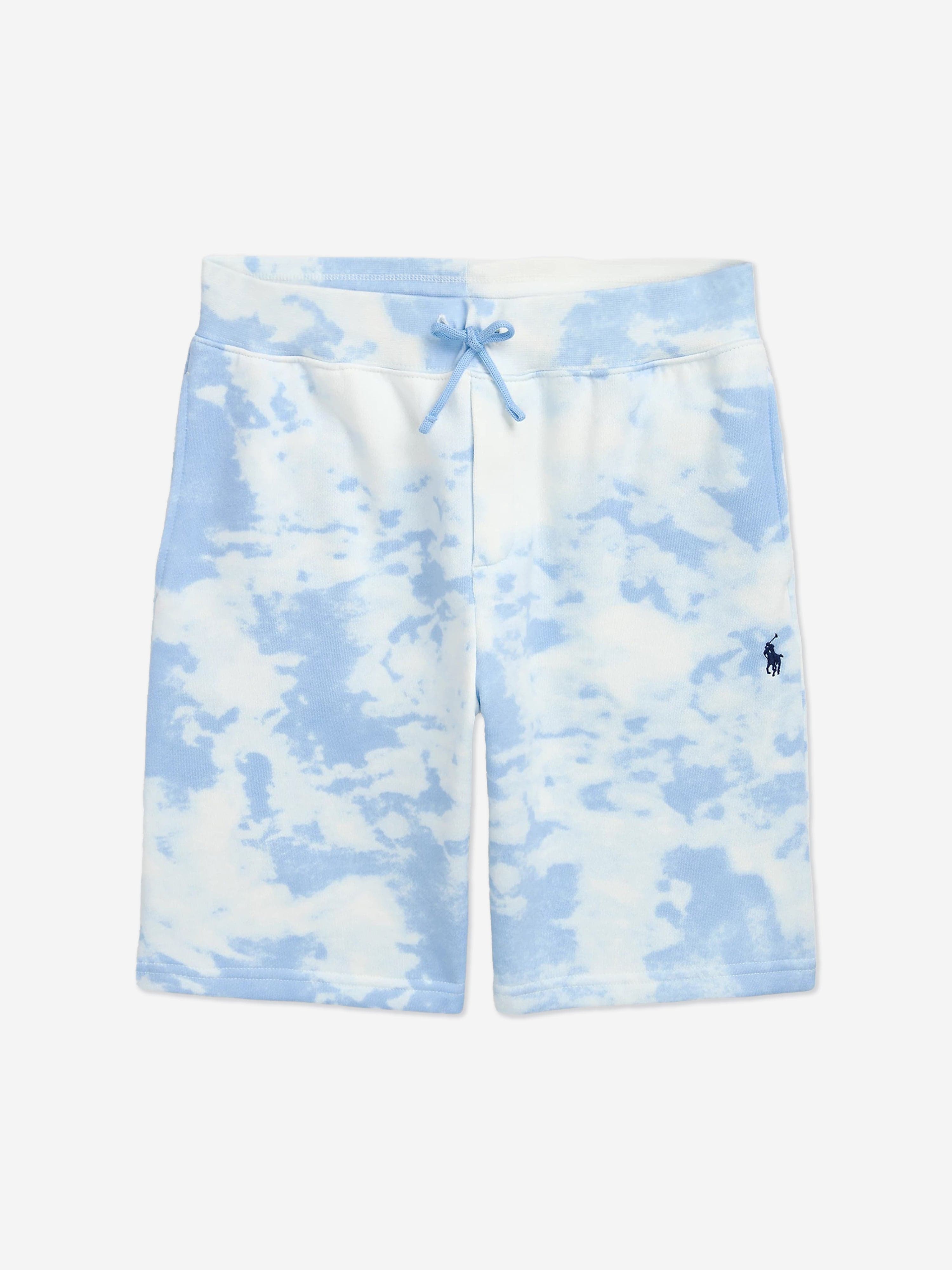 Ralph Lauren Boys Cloud Wash Logo Shorts in Blue