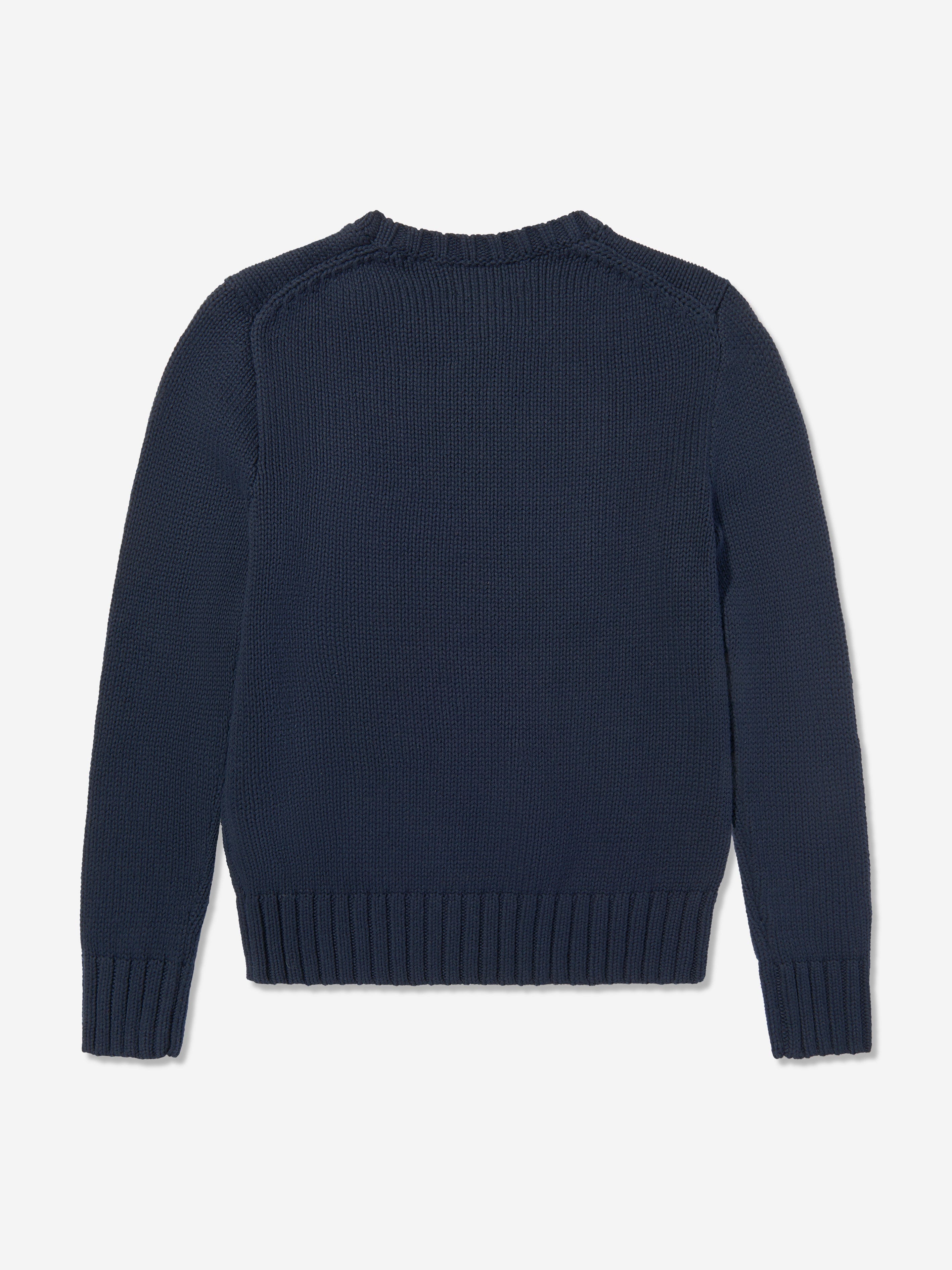 Ralph Lauren Boys Cotton Flag Jumper in Navy