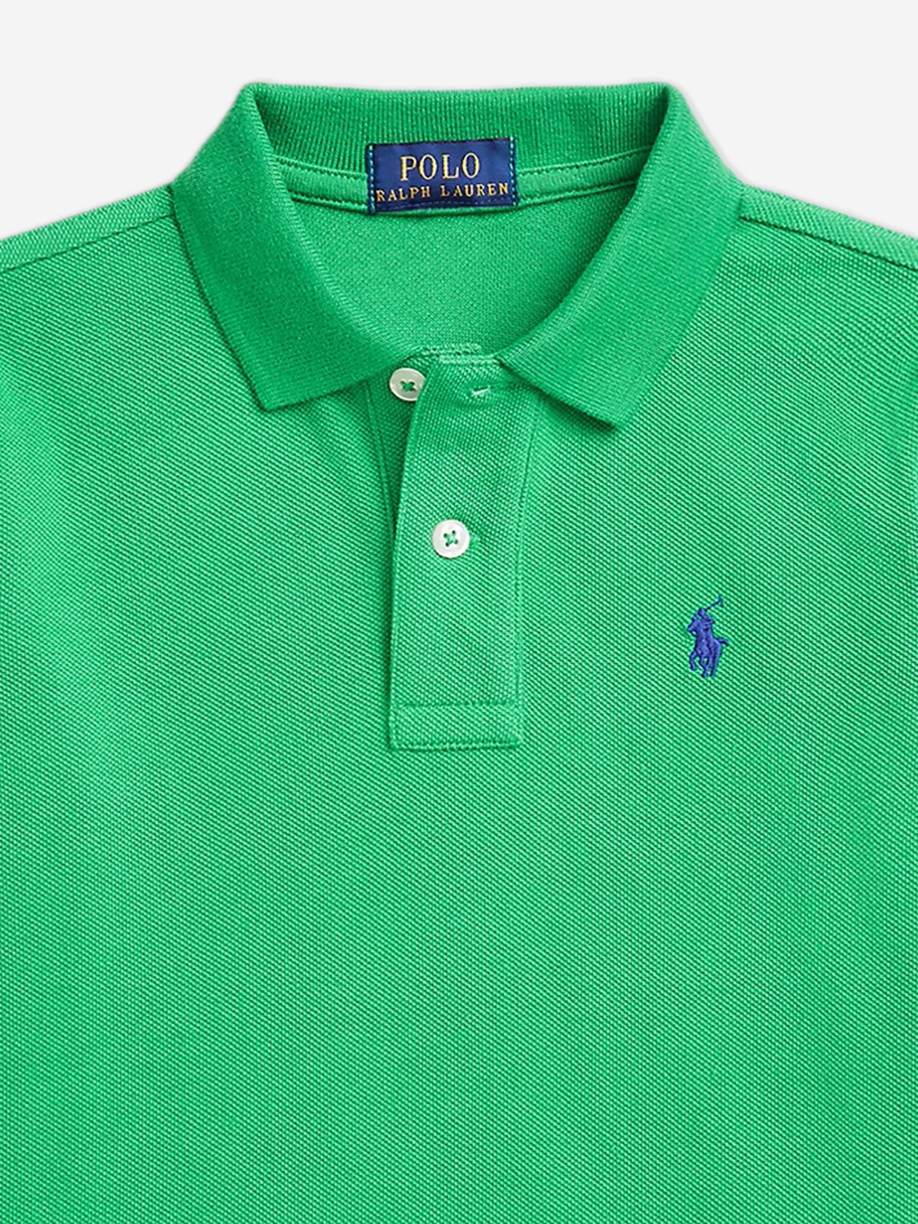 Boys Slim Fit Polo Shirt in Green