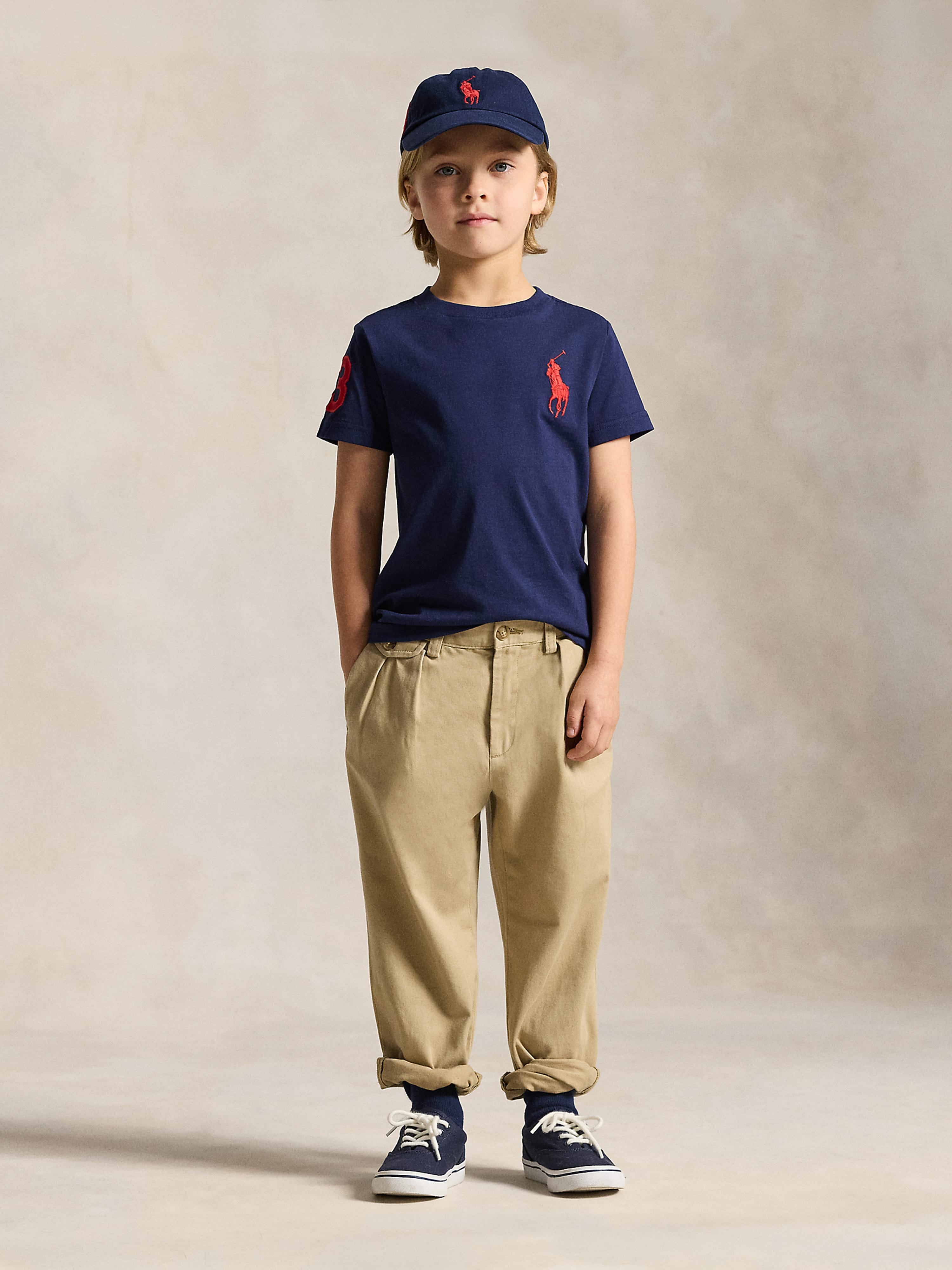Ralph Lauren Boys Jersey Logo T-Shirt in Navy