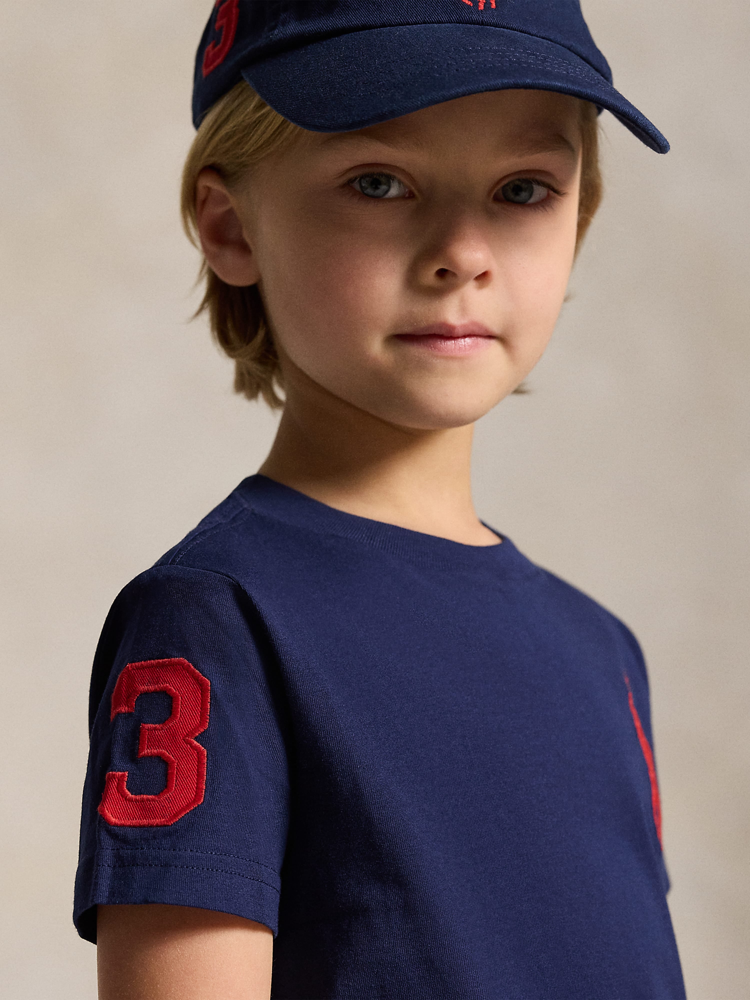 Ralph Lauren Boys Jersey Logo T-Shirt in Navy