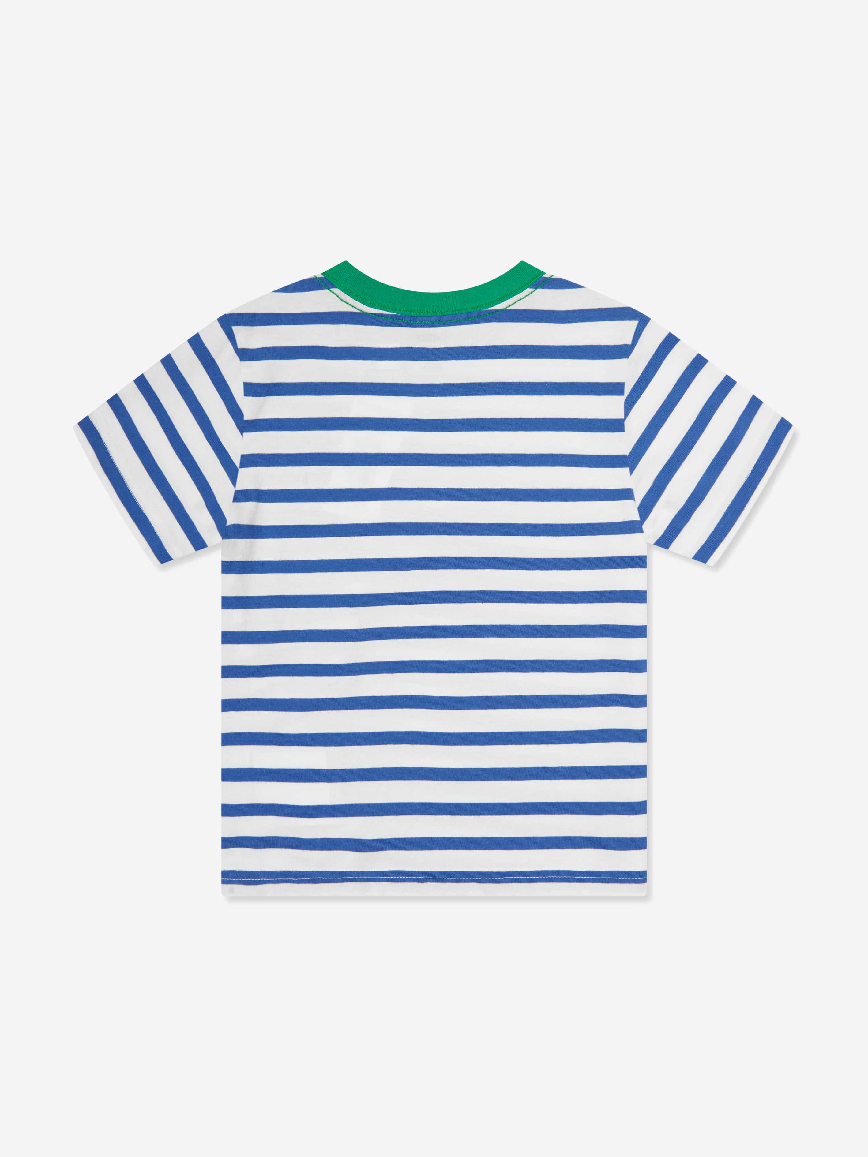 Boys Striped Logo T-Shirt in Blue