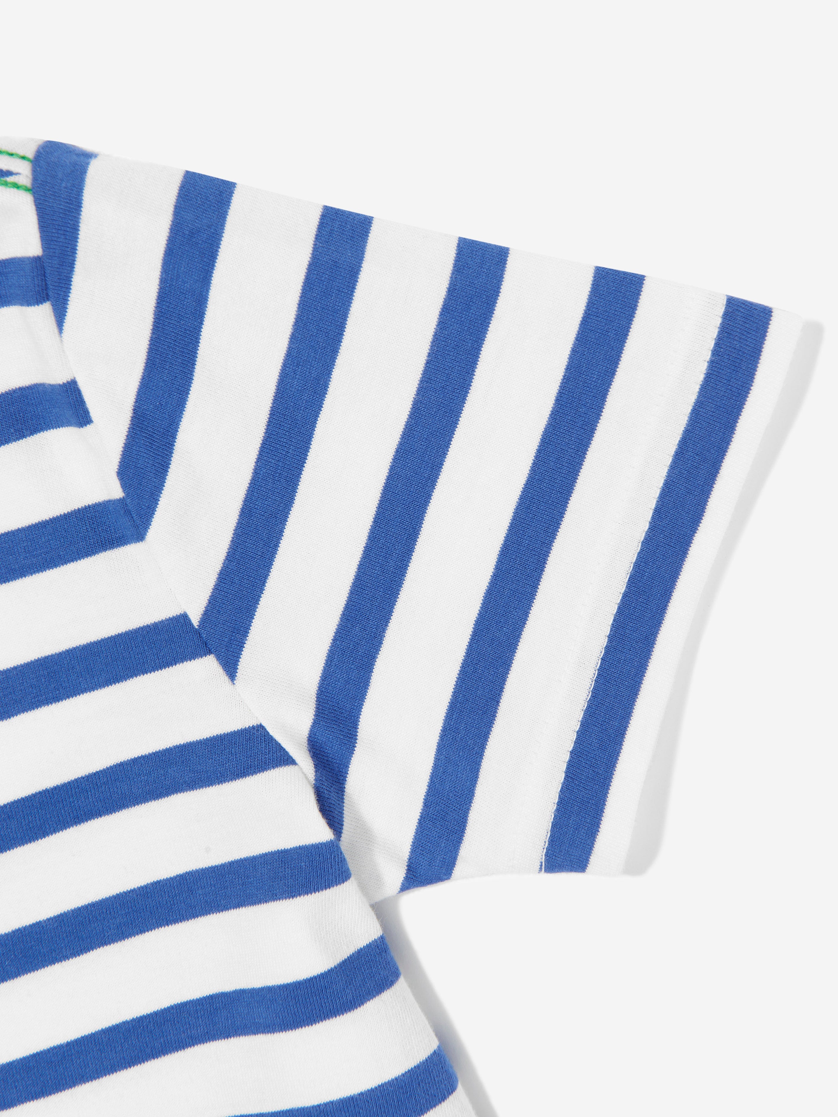 Boys Striped Logo T-Shirt in Blue