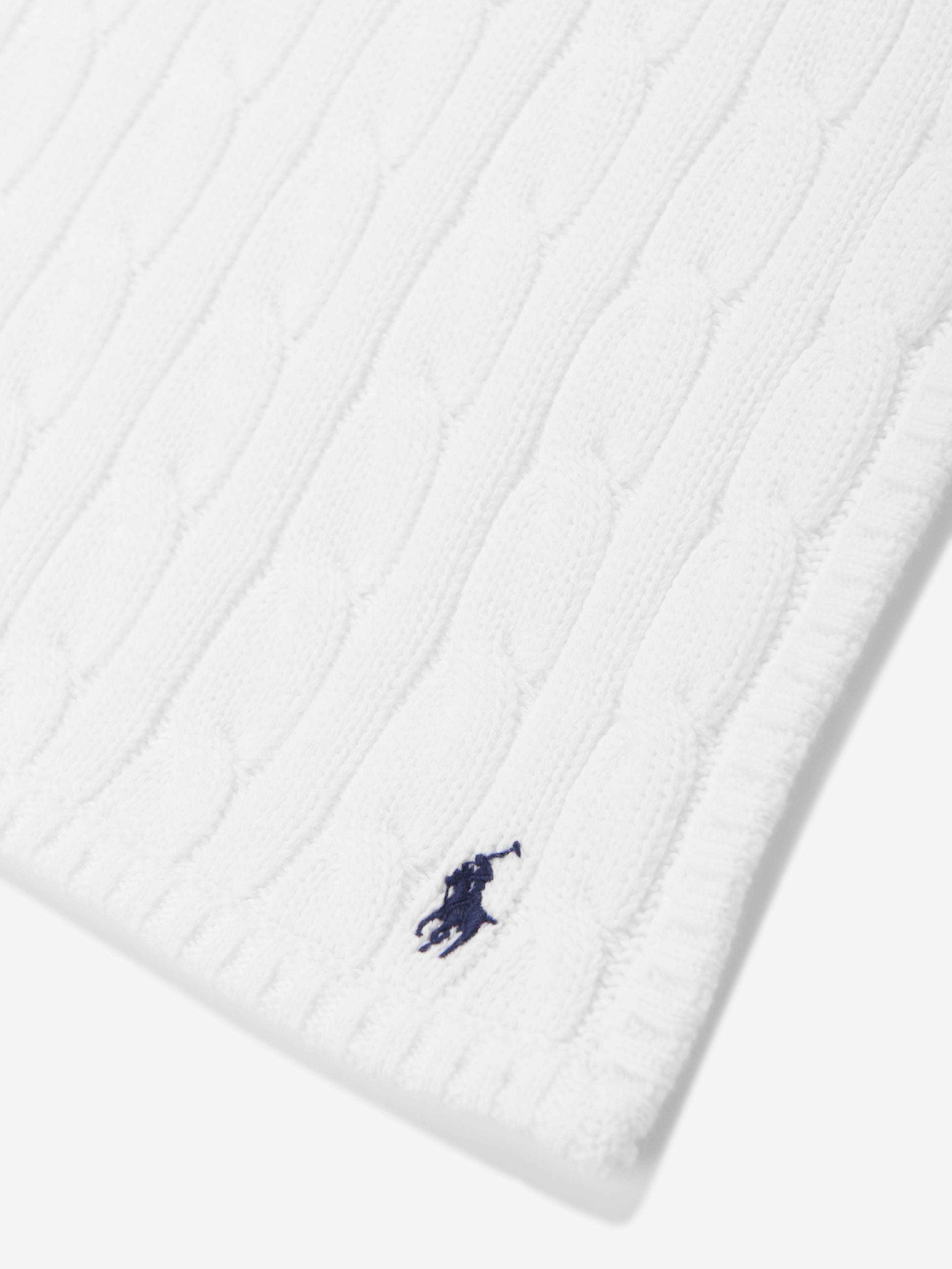 Ralph Lauren Baby Cable Knit Blanket in White (130cm x 180cm)