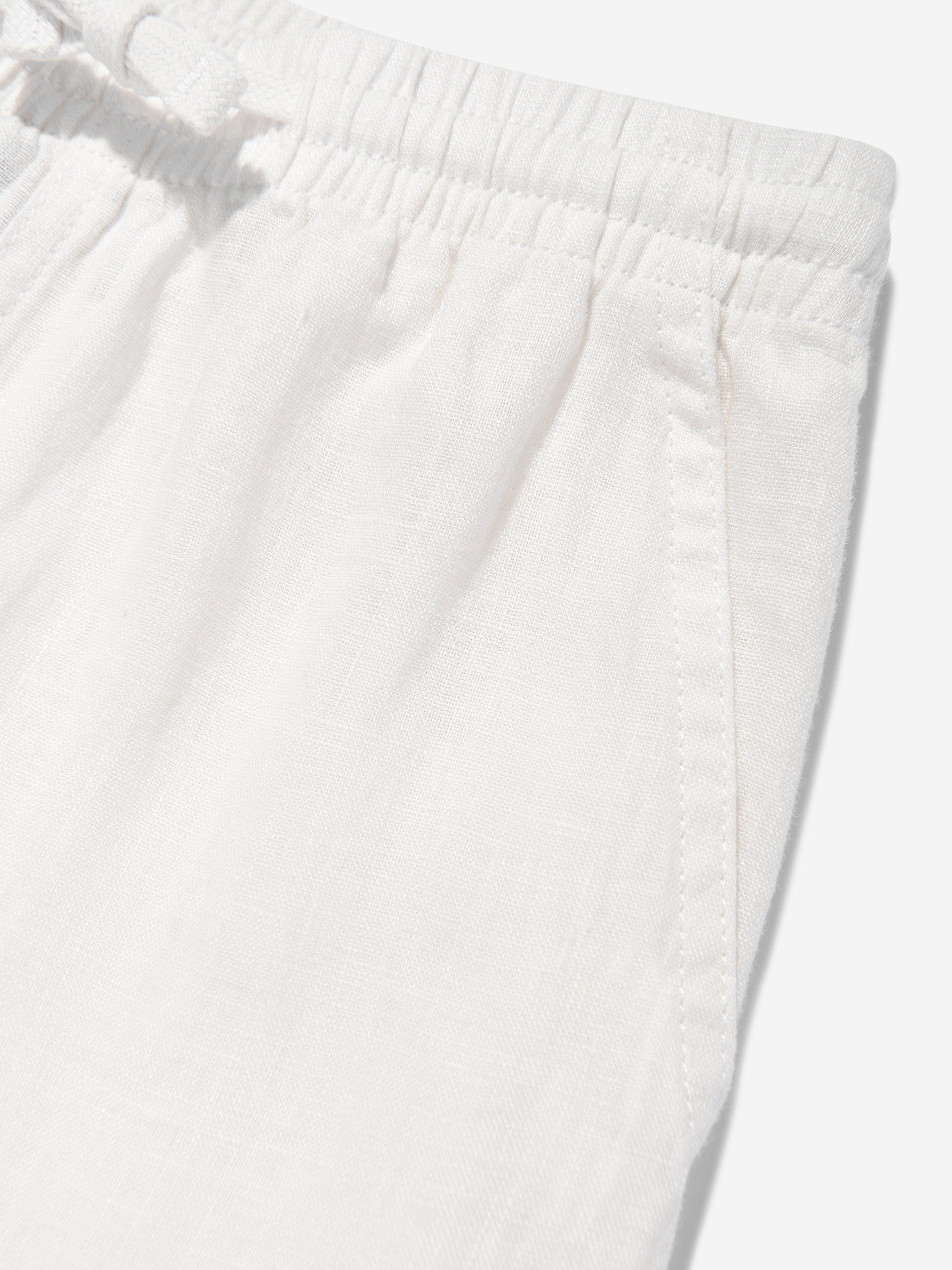 Ralph Lauren Boys Linen Trousers in White