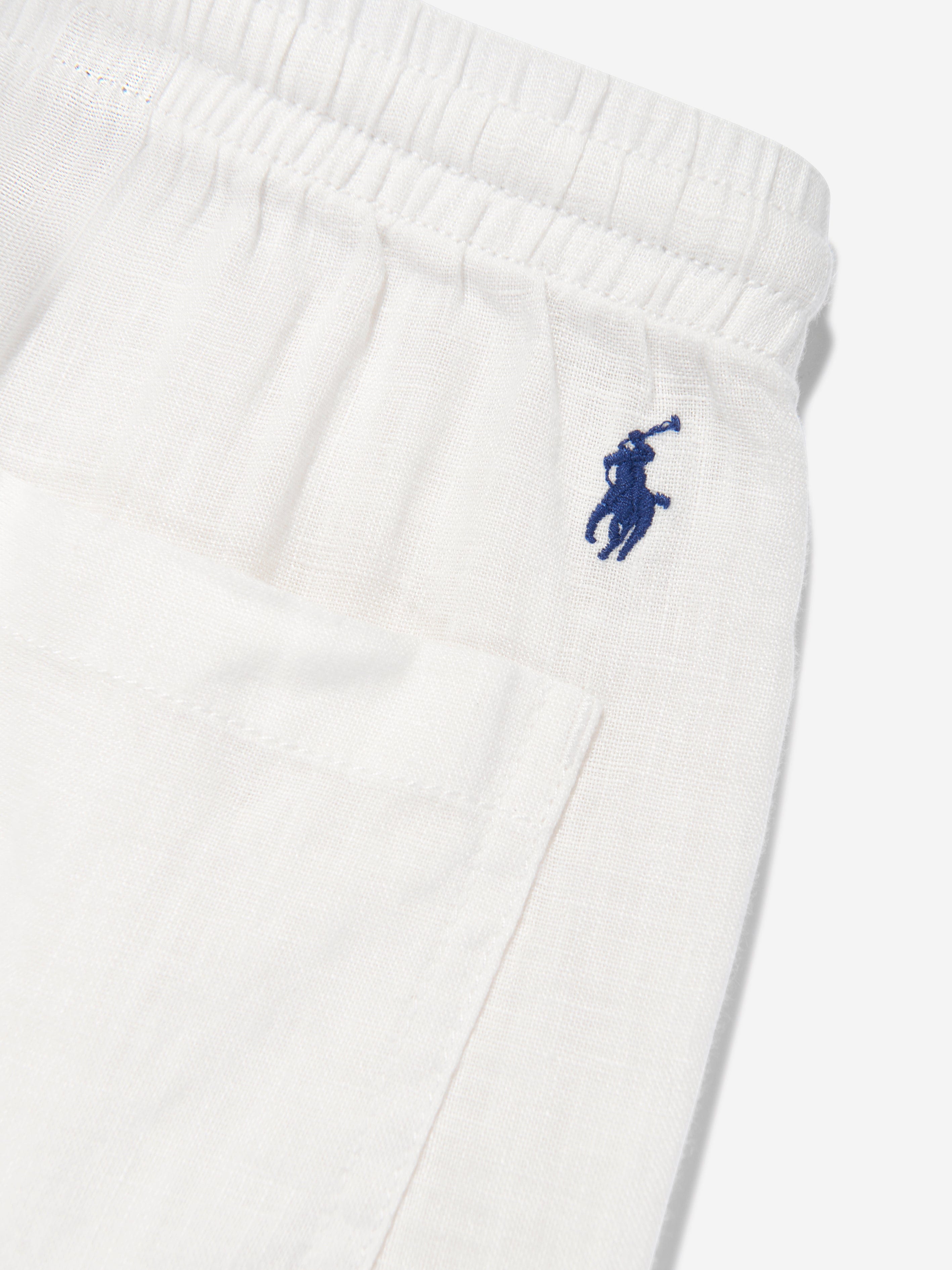Ralph Lauren Boys Linen Trousers in White