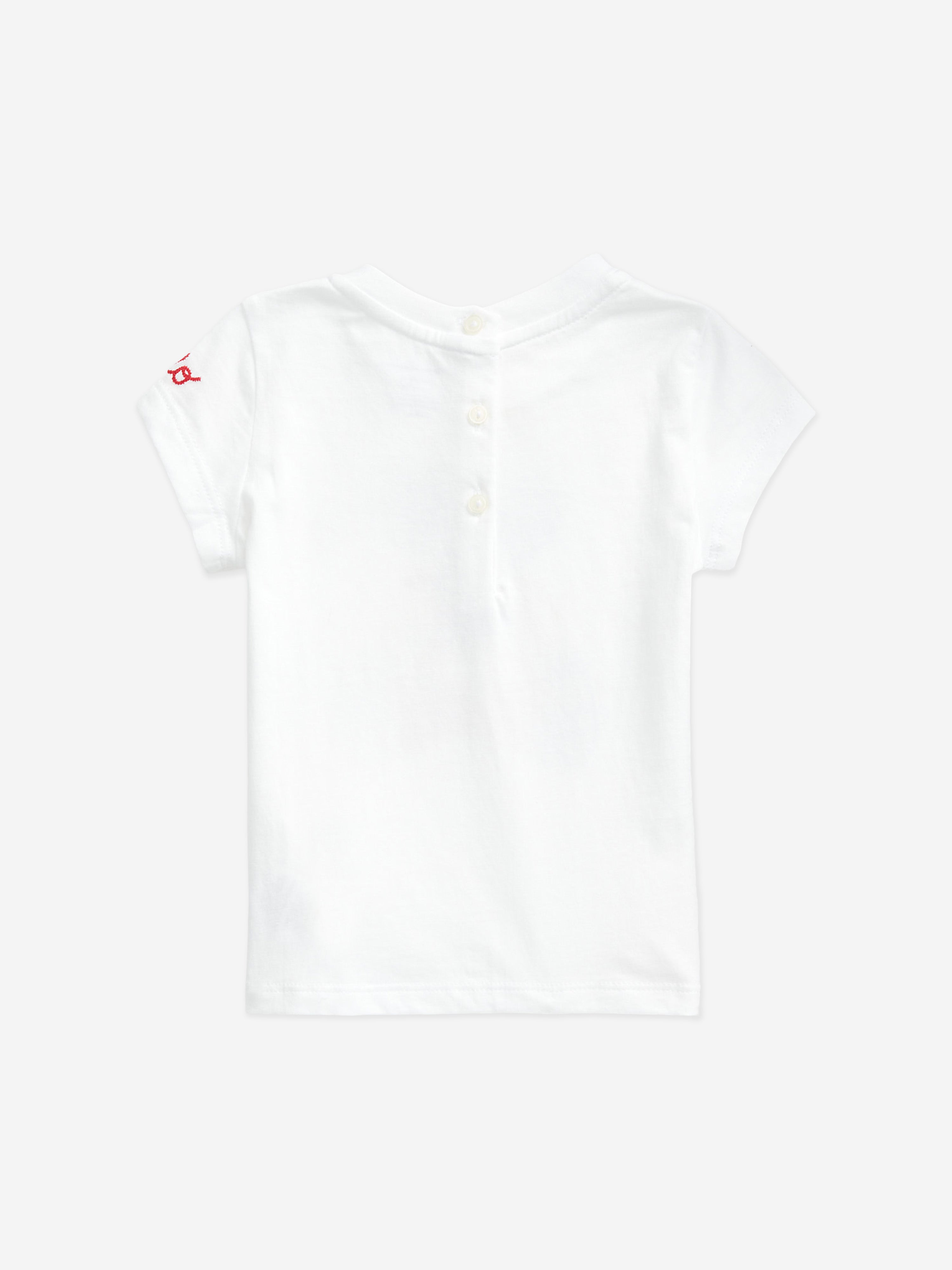 Ralph Lauren Baby Girls Bear T-Shirt in White
