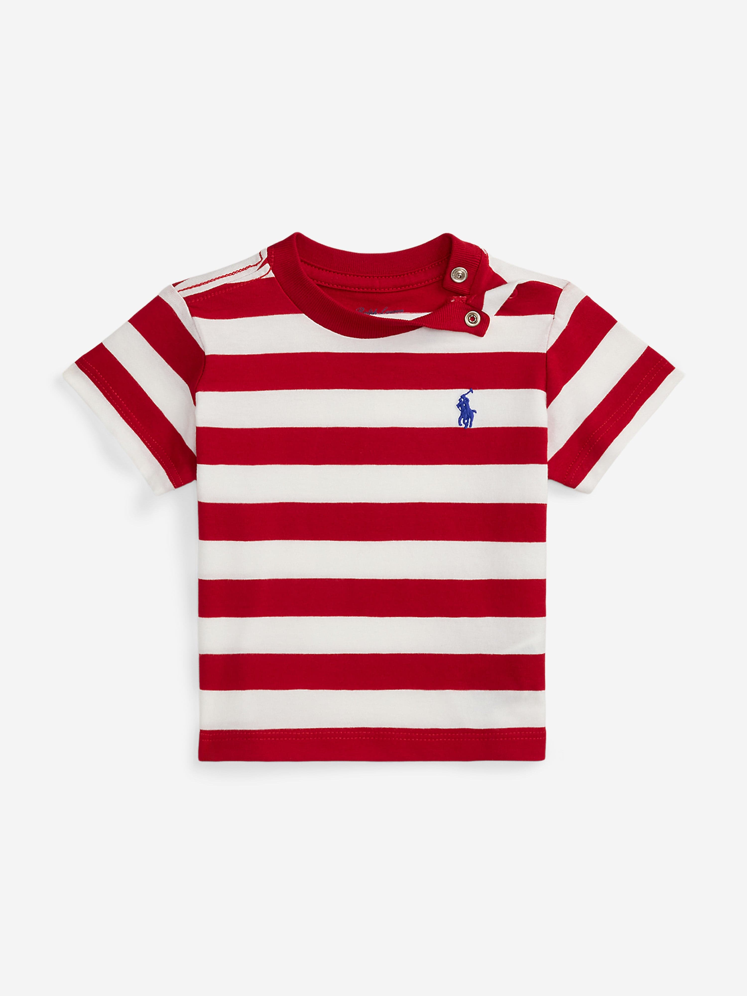 Ralph Lauren Baby Boys Striped Jersey T-Shirt in Red