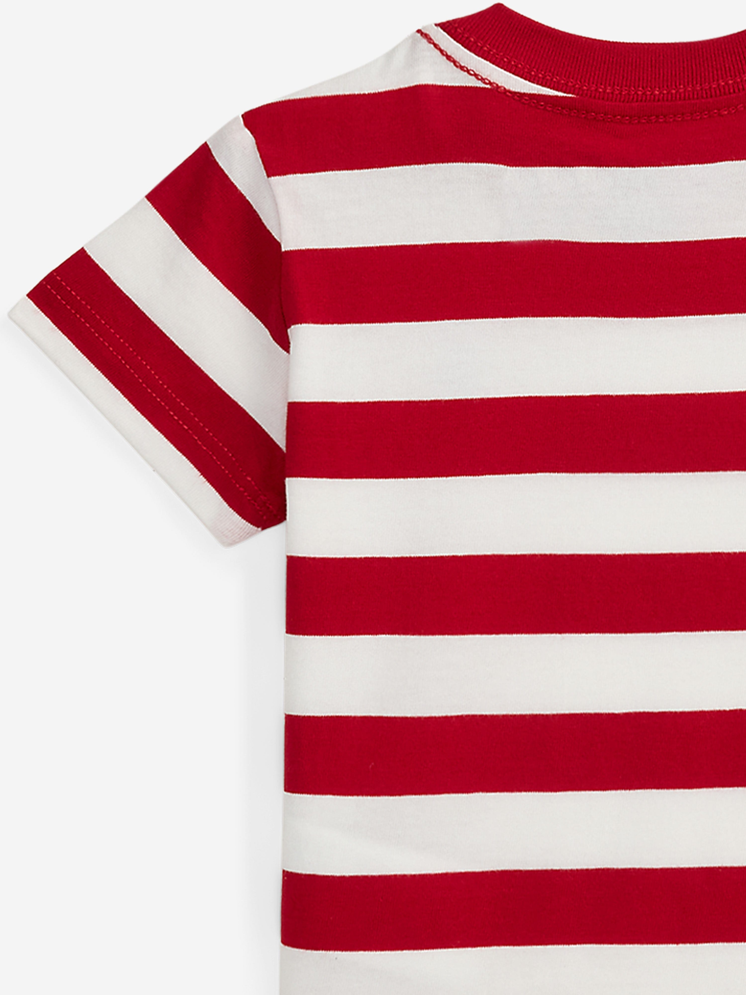 Ralph Lauren Baby Boys Striped Jersey T-Shirt in Red