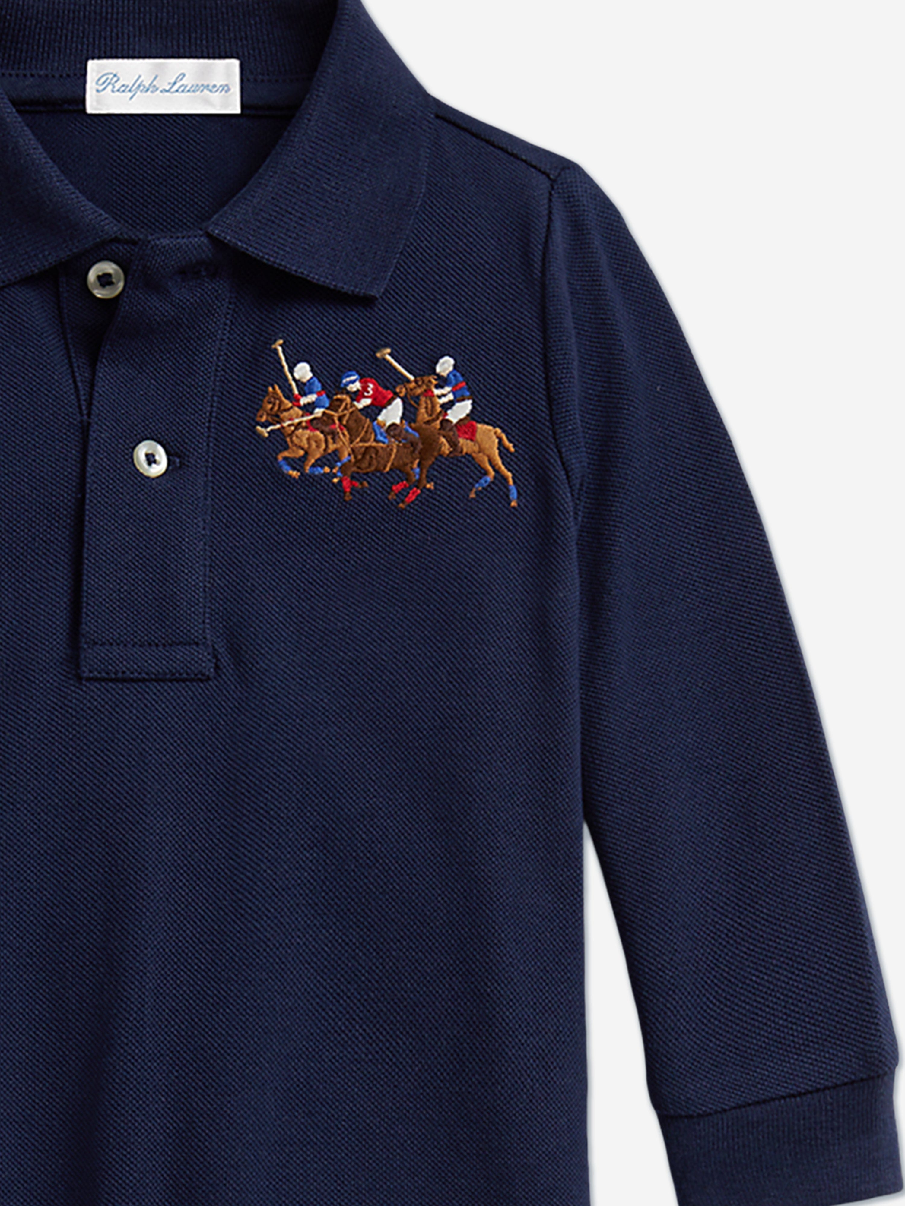 Ralph Lauren Baby Boys Polo Romper in Navy