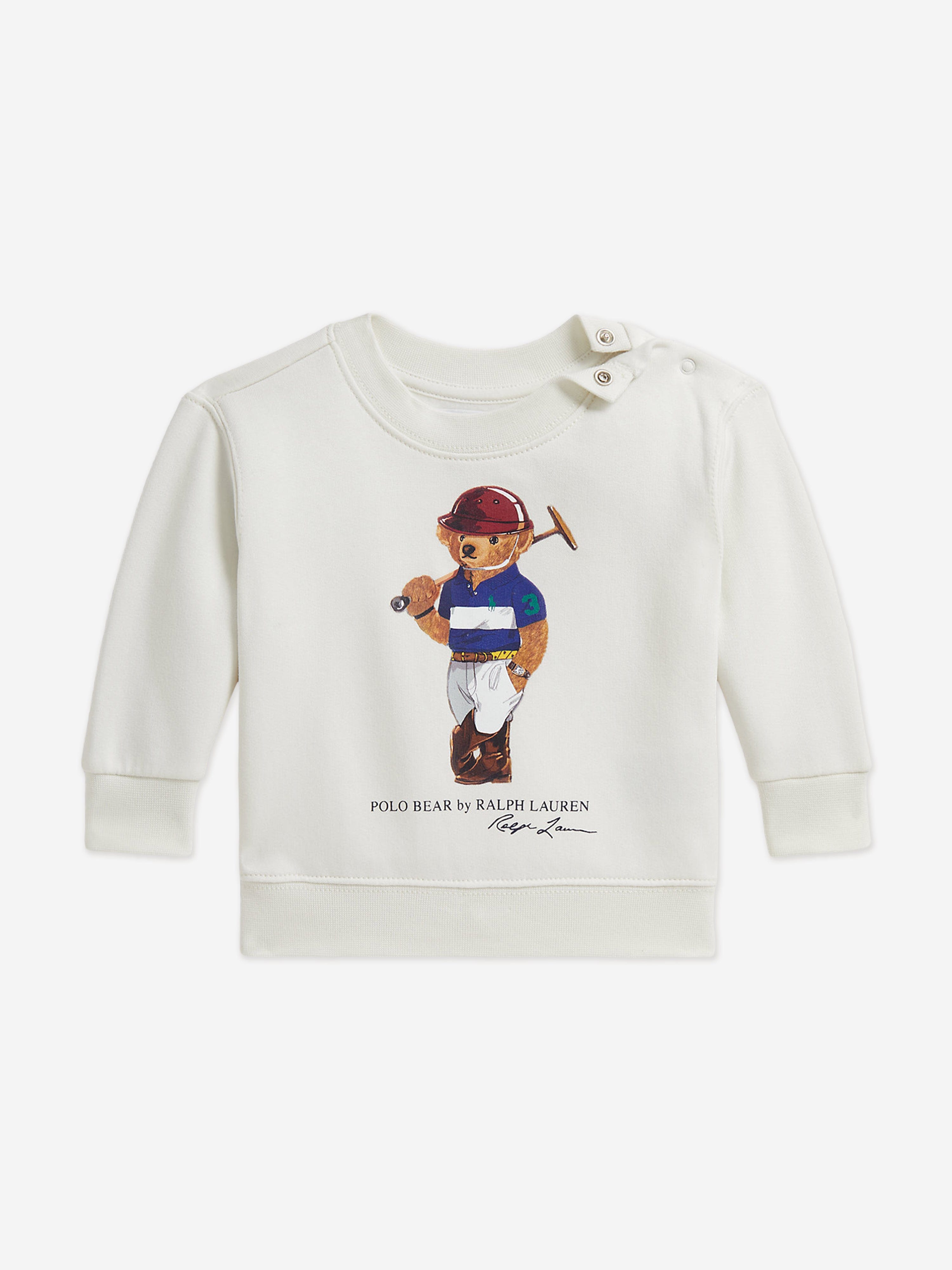 Ralph Lauren Baby Boys Polo Bear Sweatshirt in White