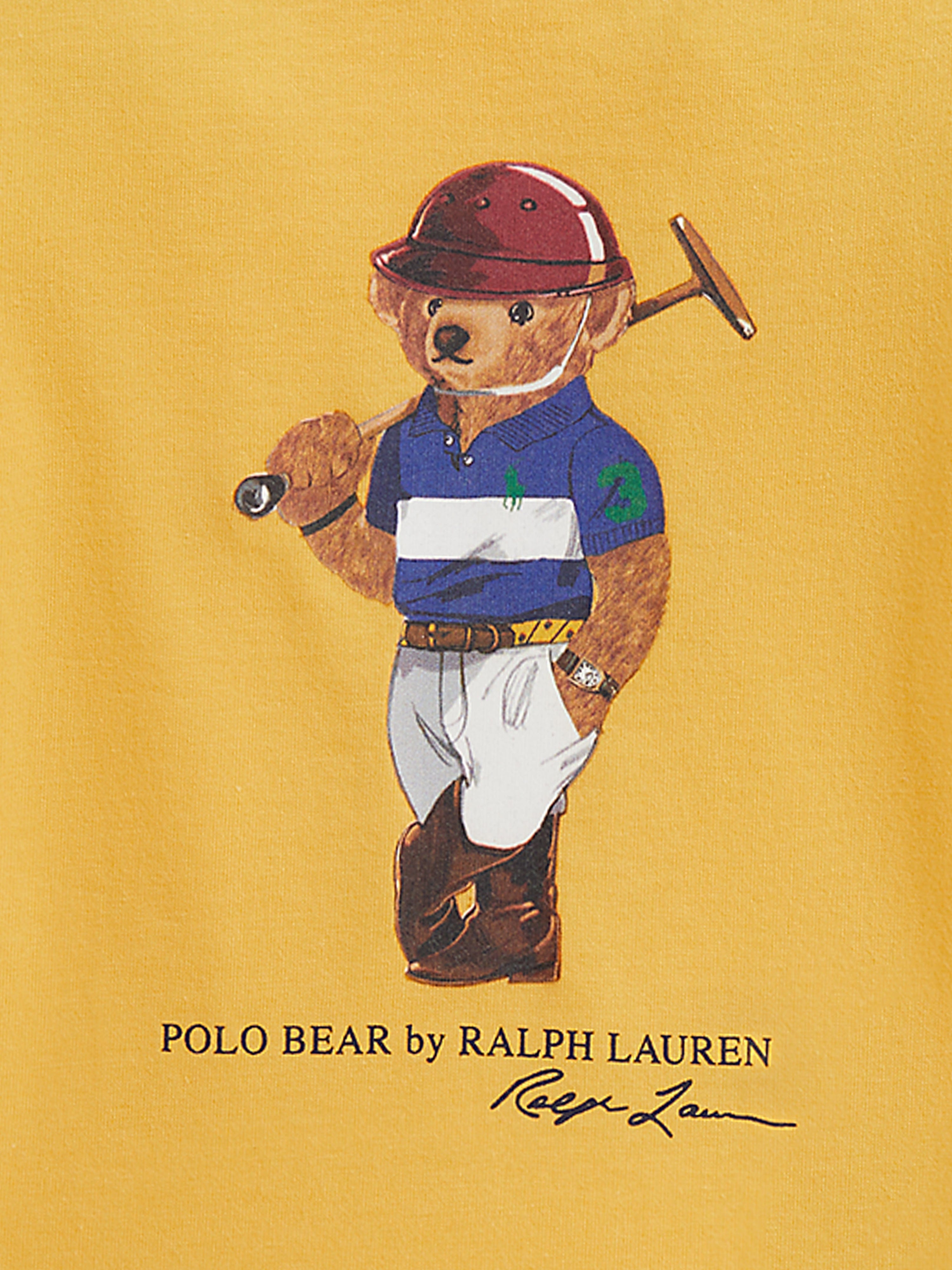 Ralph Lauren Baby Boys Long Sleeve Polo Bear T-Shirt in Yellow