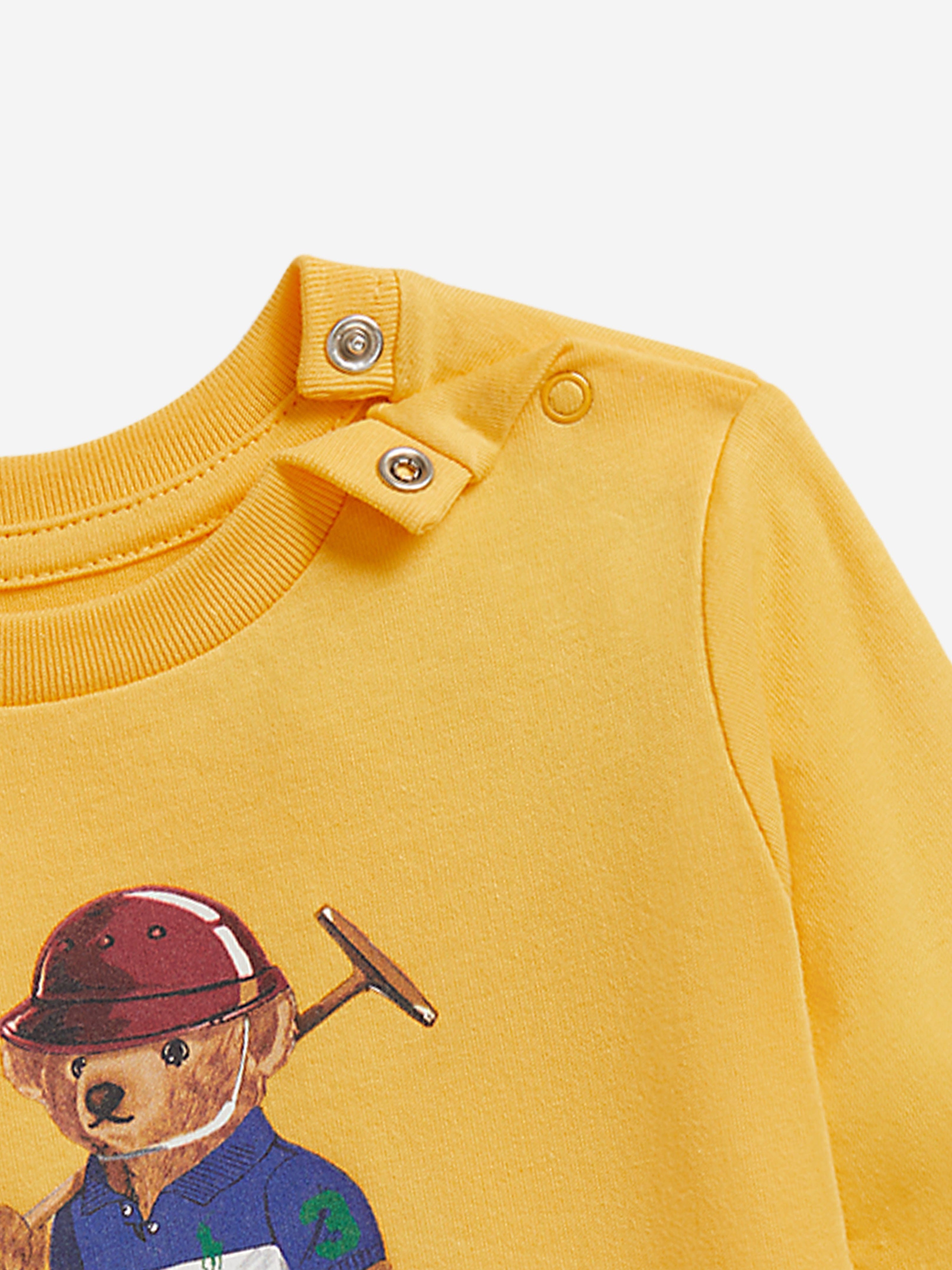 Ralph Lauren Baby Boys Long Sleeve Polo Bear T-Shirt in Yellow