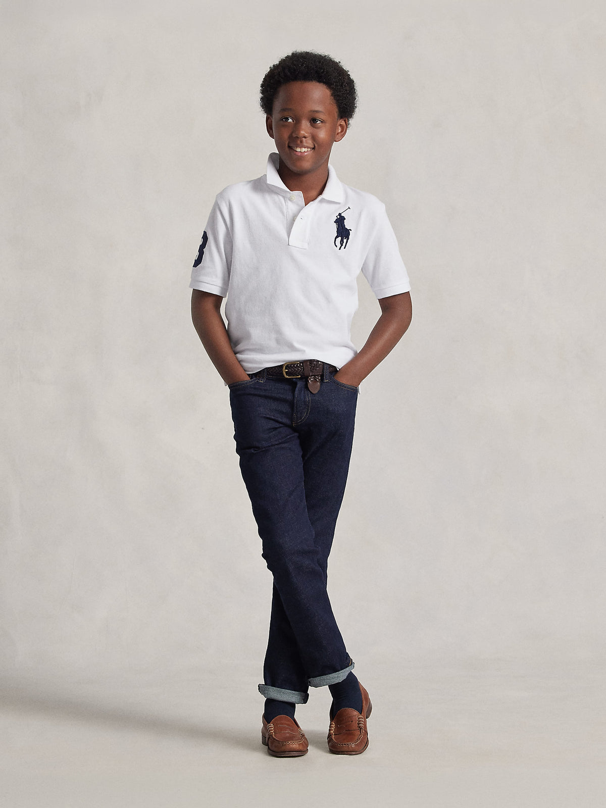 Ralph Lauren Boys Logo Polo Top in White