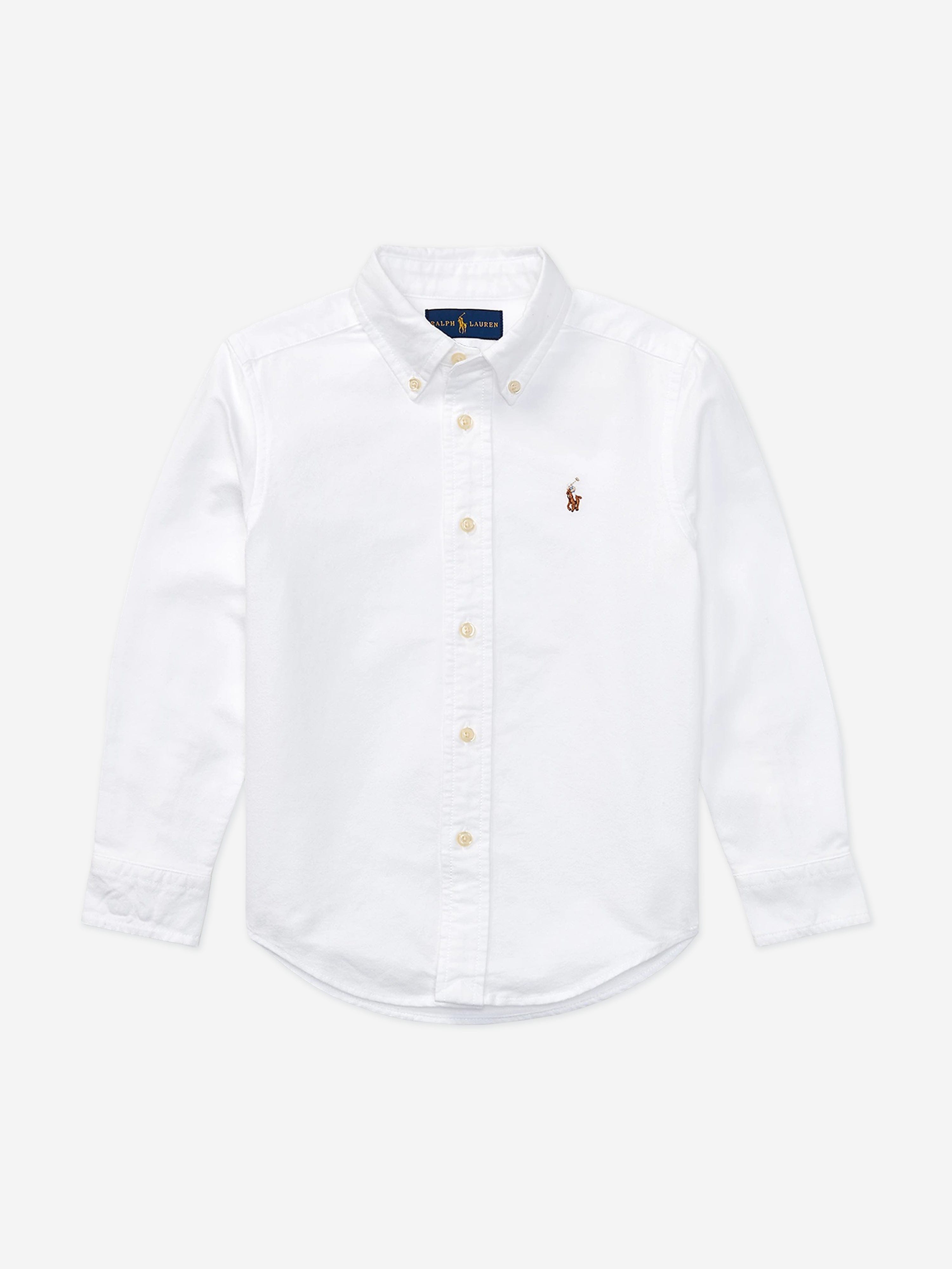 Ralph Lauren Boys Logo Oxford Shirt in White
