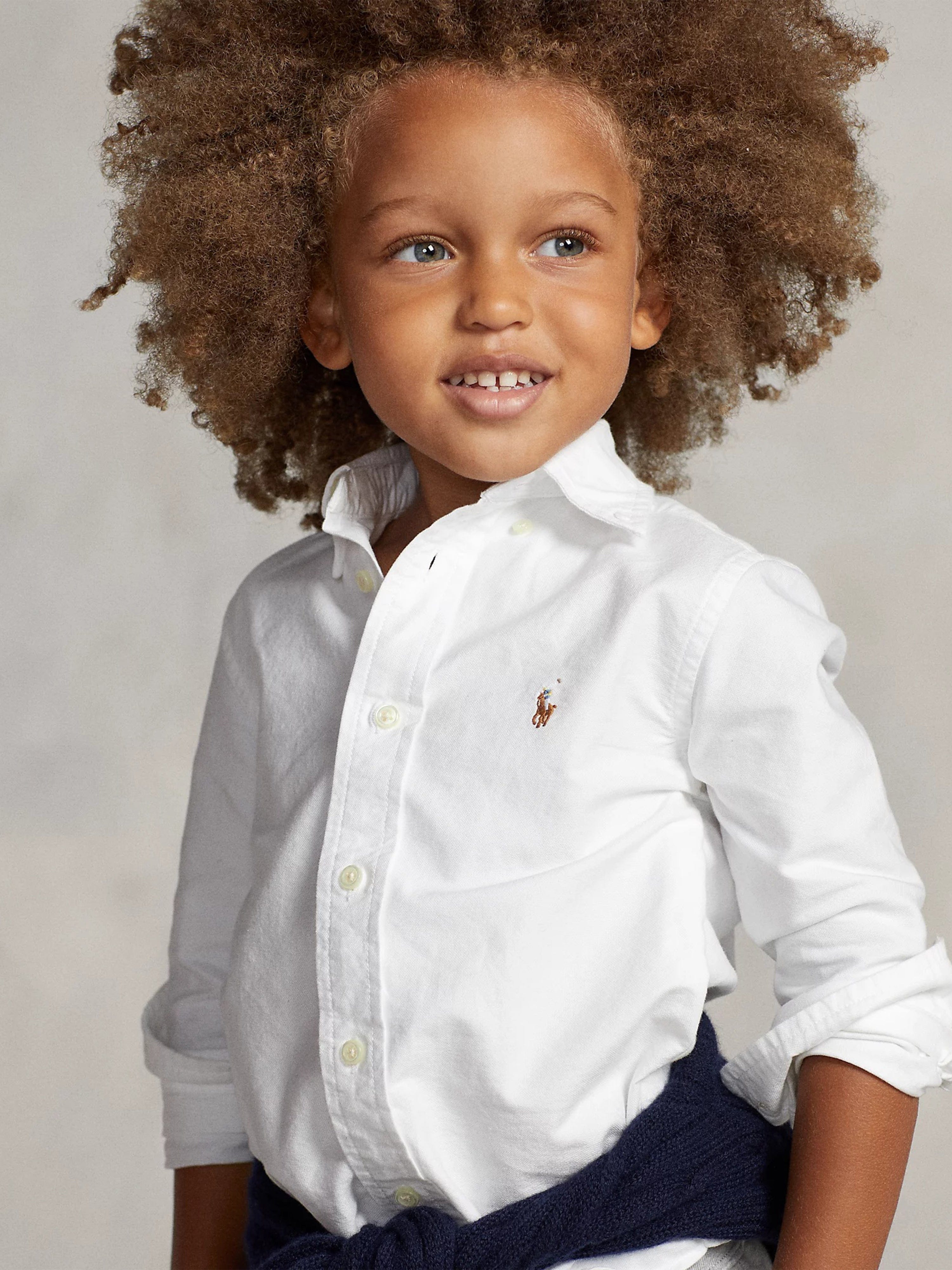 Ralph Lauren Boys Logo Oxford Shirt in White
