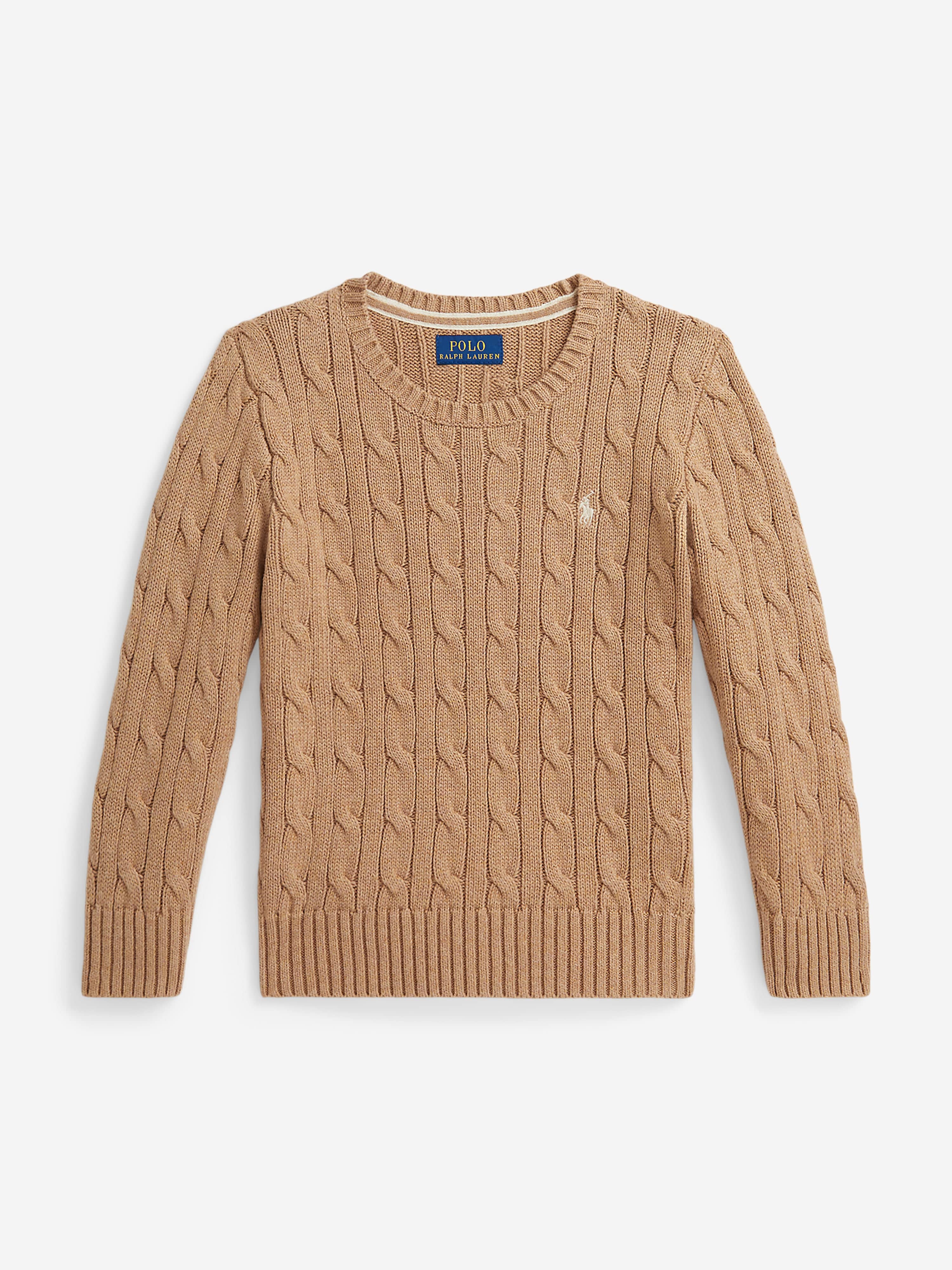 Ralph Lauren Boys Cable Knit Jumper in Beige
