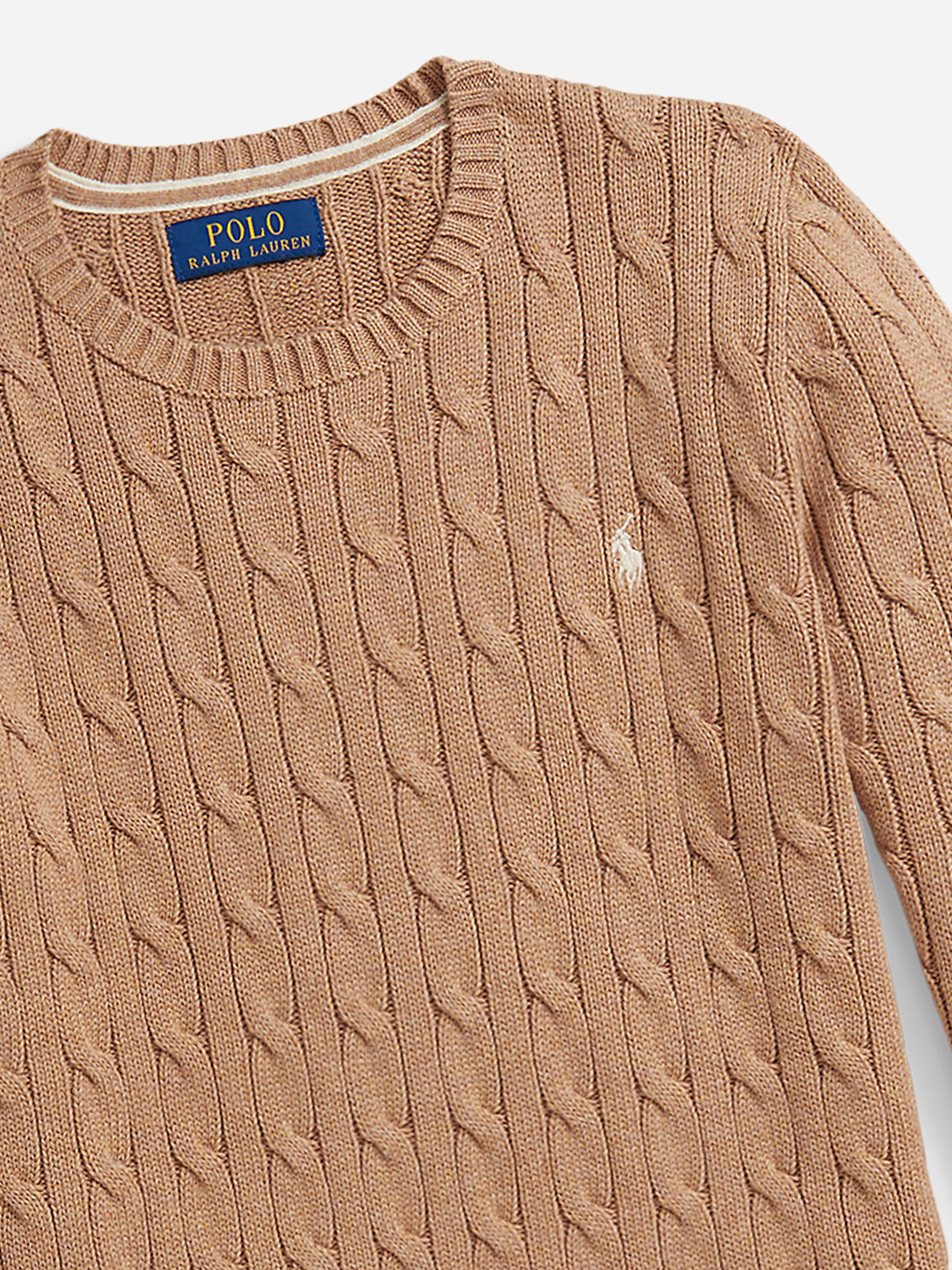 Ralph Lauren Boys Cable Knit Jumper in Beige