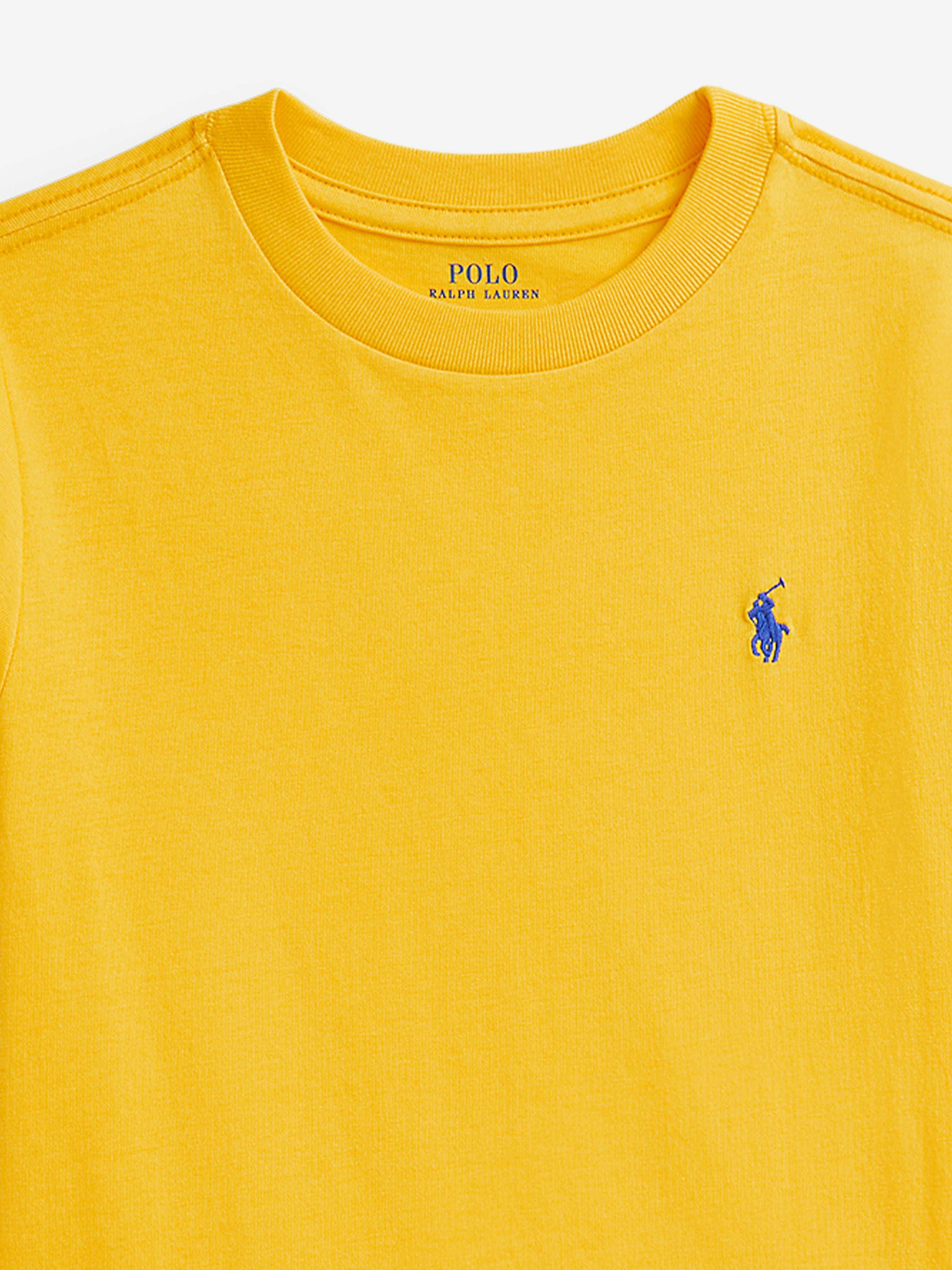 Ralph Lauren Boys Jersey Logo T-Shirt in Yellow