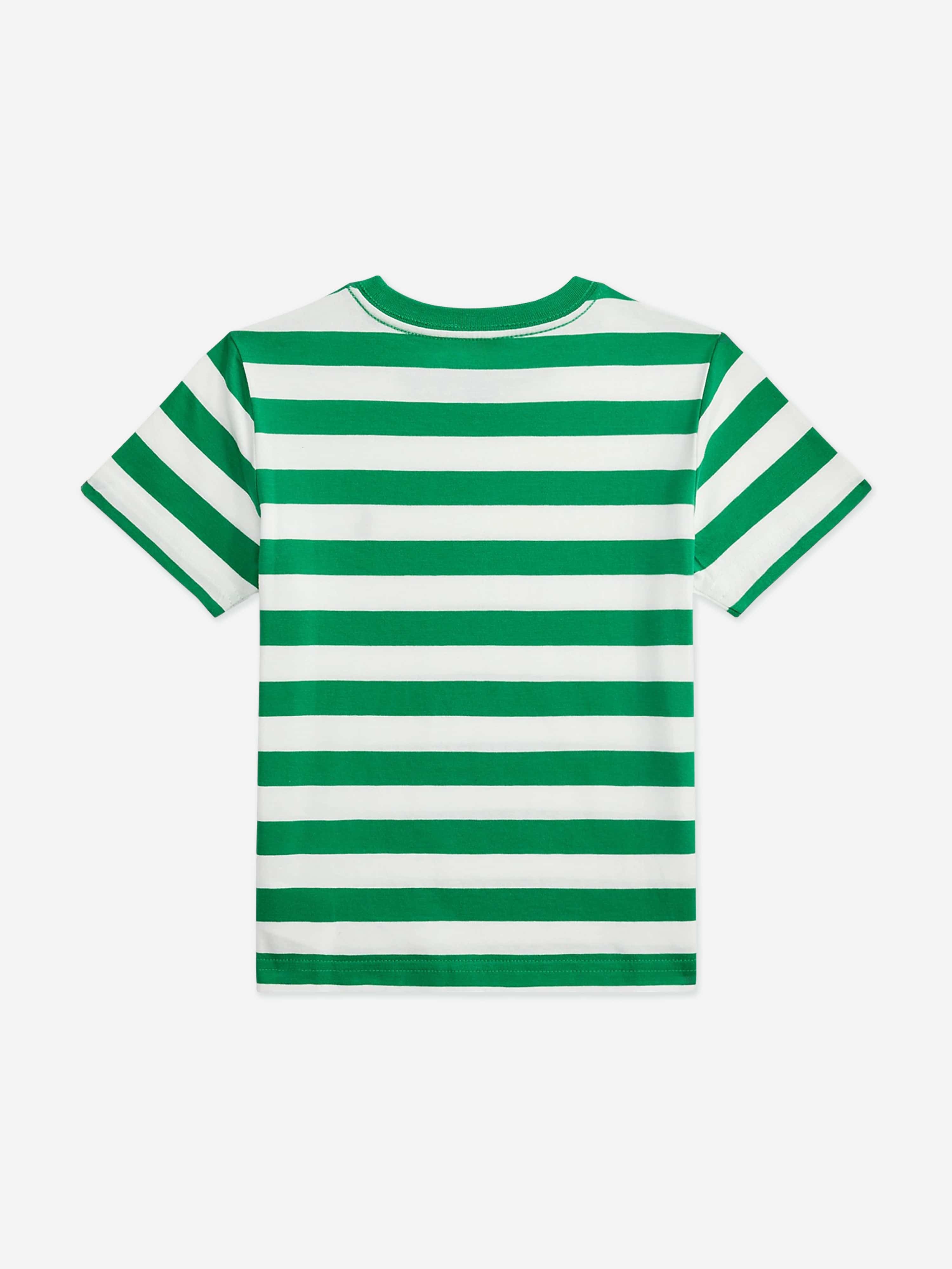 Ralph Lauren Boys Striped Logo T-Shirt in Green