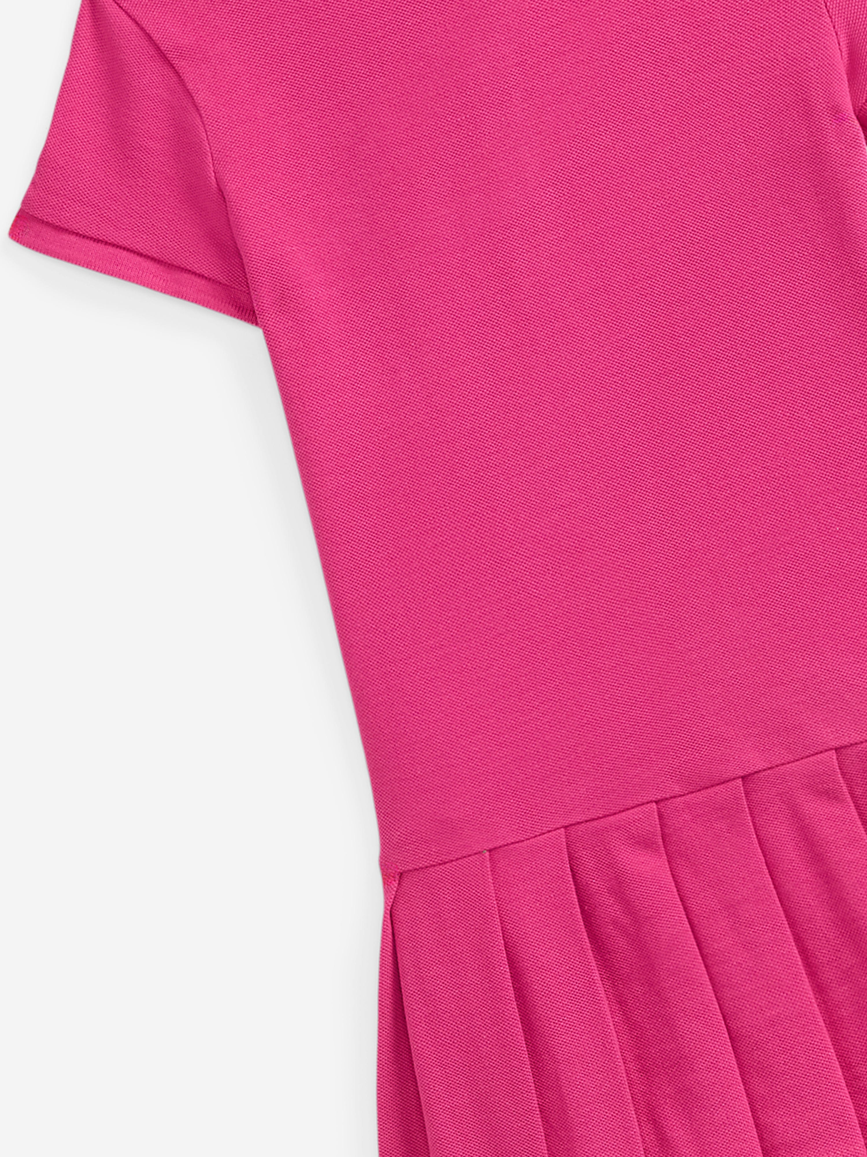 Ralph Lauren Girls Pleated Polo Dress in Pink
